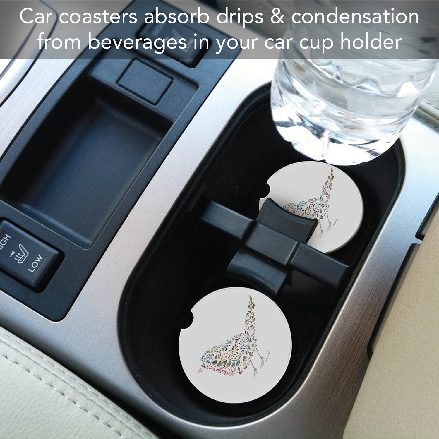 Bird Absorbent Stone Car Coaster 1pk