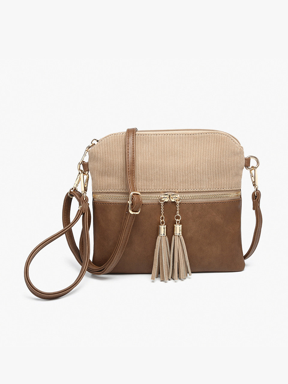 Tara Corduroy Double Zip Crossbody/Wristlet