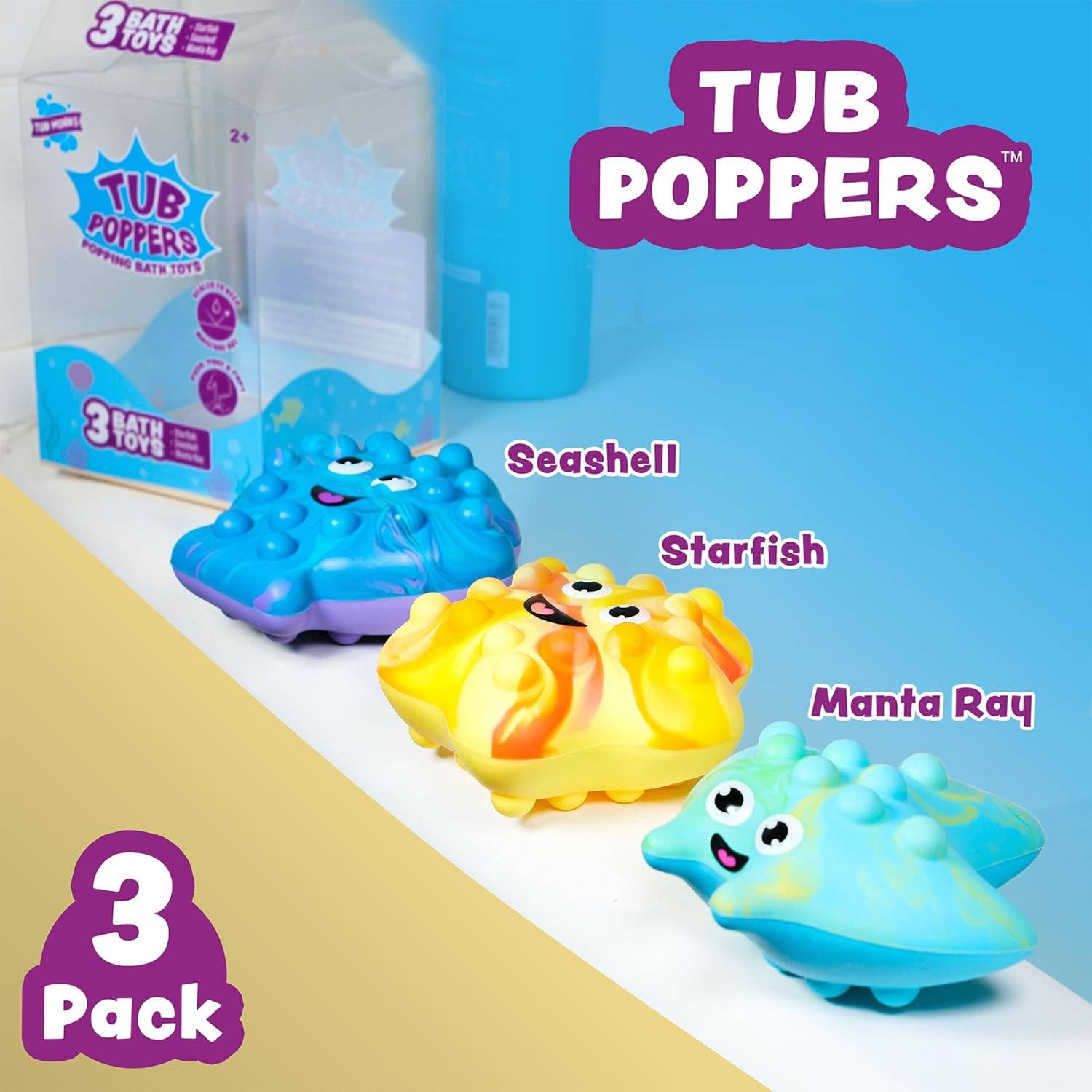 Tub Works® Tub Poppers™ Popping Kids & Toddler Bath Toys