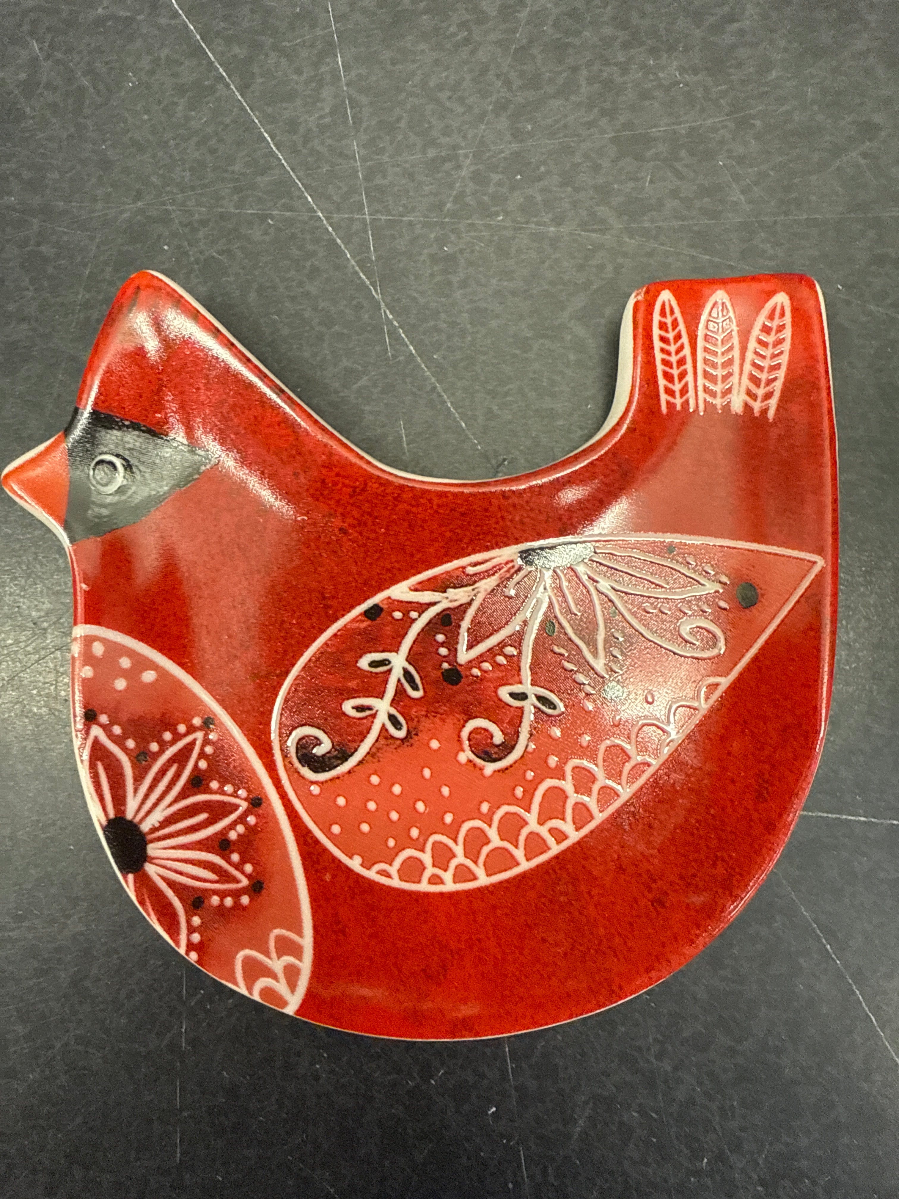 Cardinal Bird Song Trinket Dish