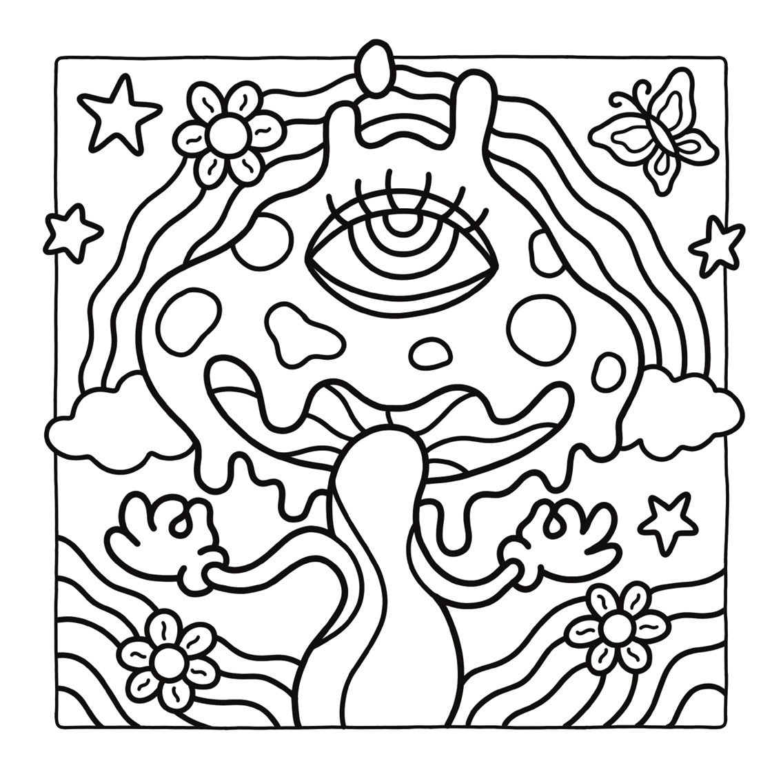 Trippy & Groovy: Bold & Easy Coloring Book | Psychedelic Adult Coloring