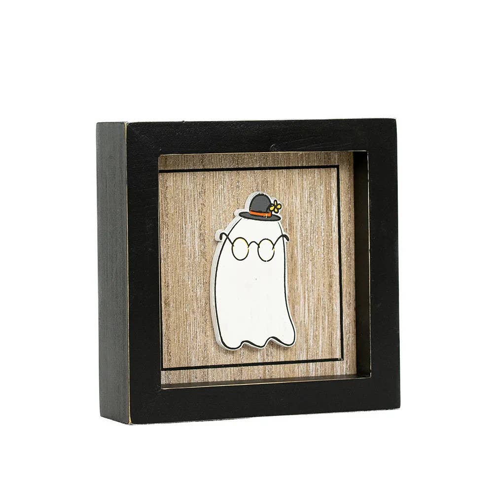 Wood Frame Sign Ghost Halloween Decor FINAL SALE