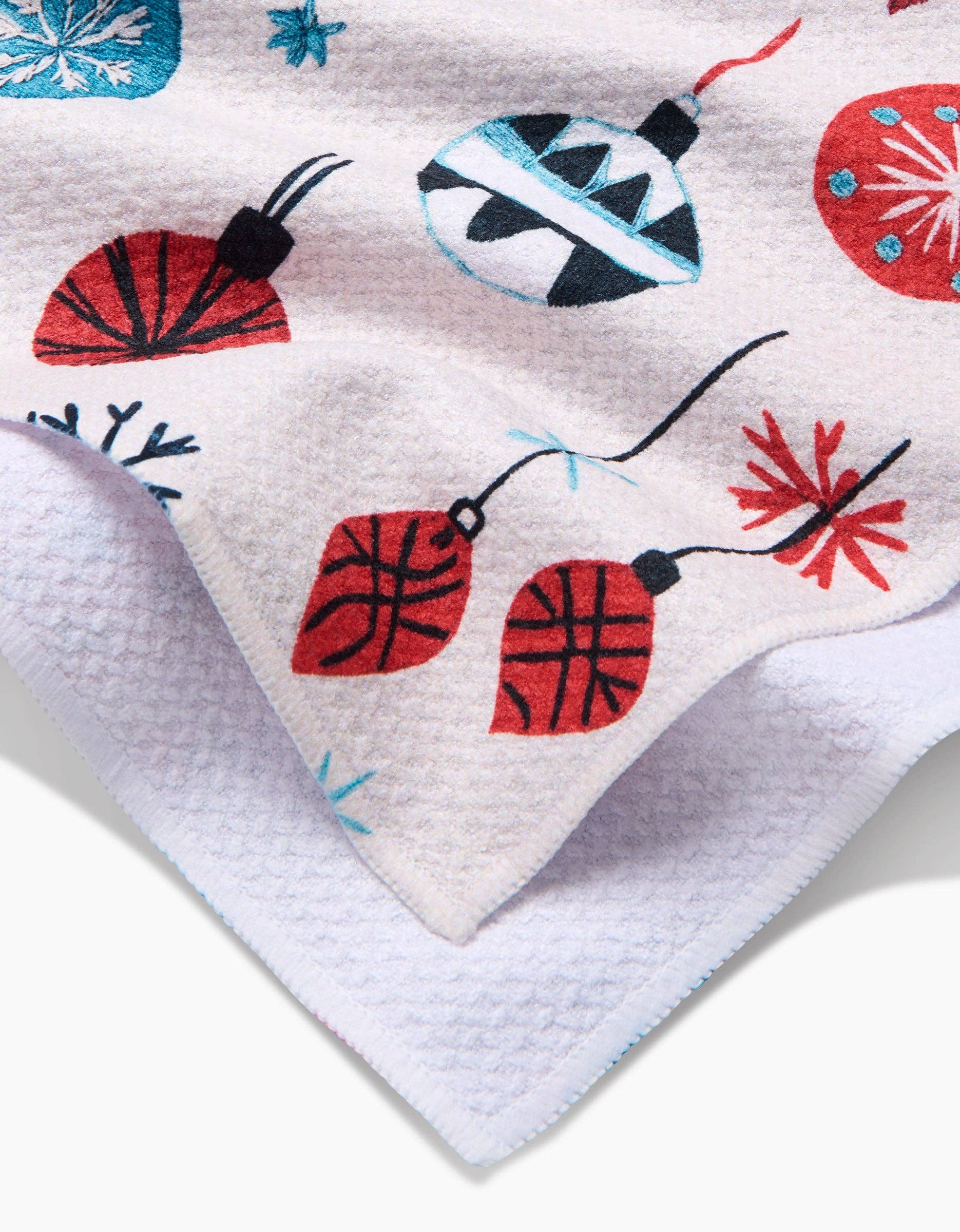 Geometry Embroidered Ornaments Tea Towel