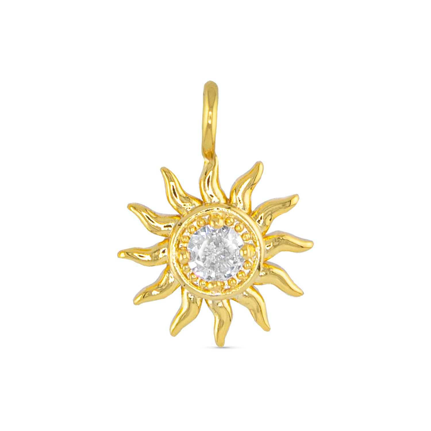 CZ Sun Charm - Gold