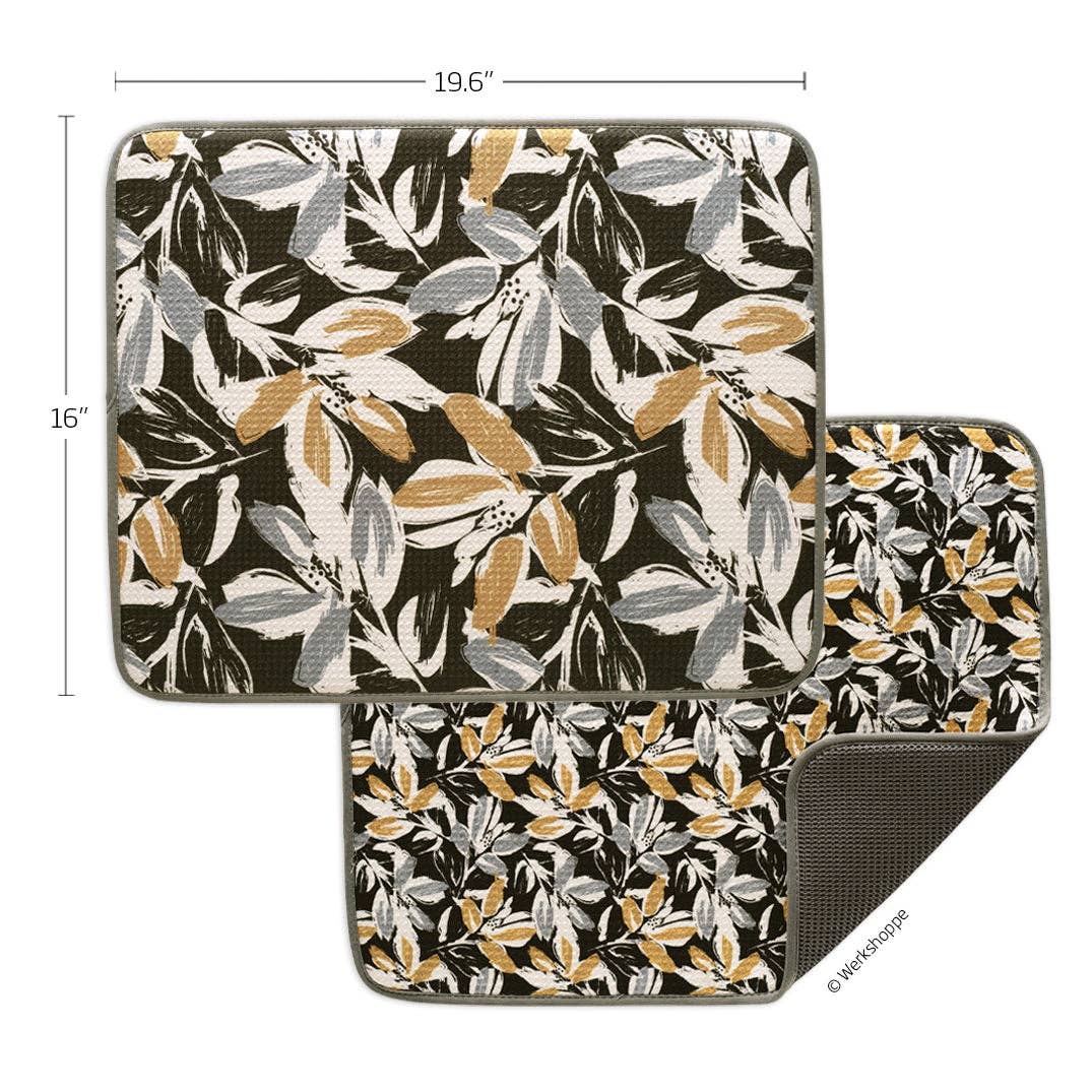 Leaf Tiles Dish Drying Mats, Set of 2