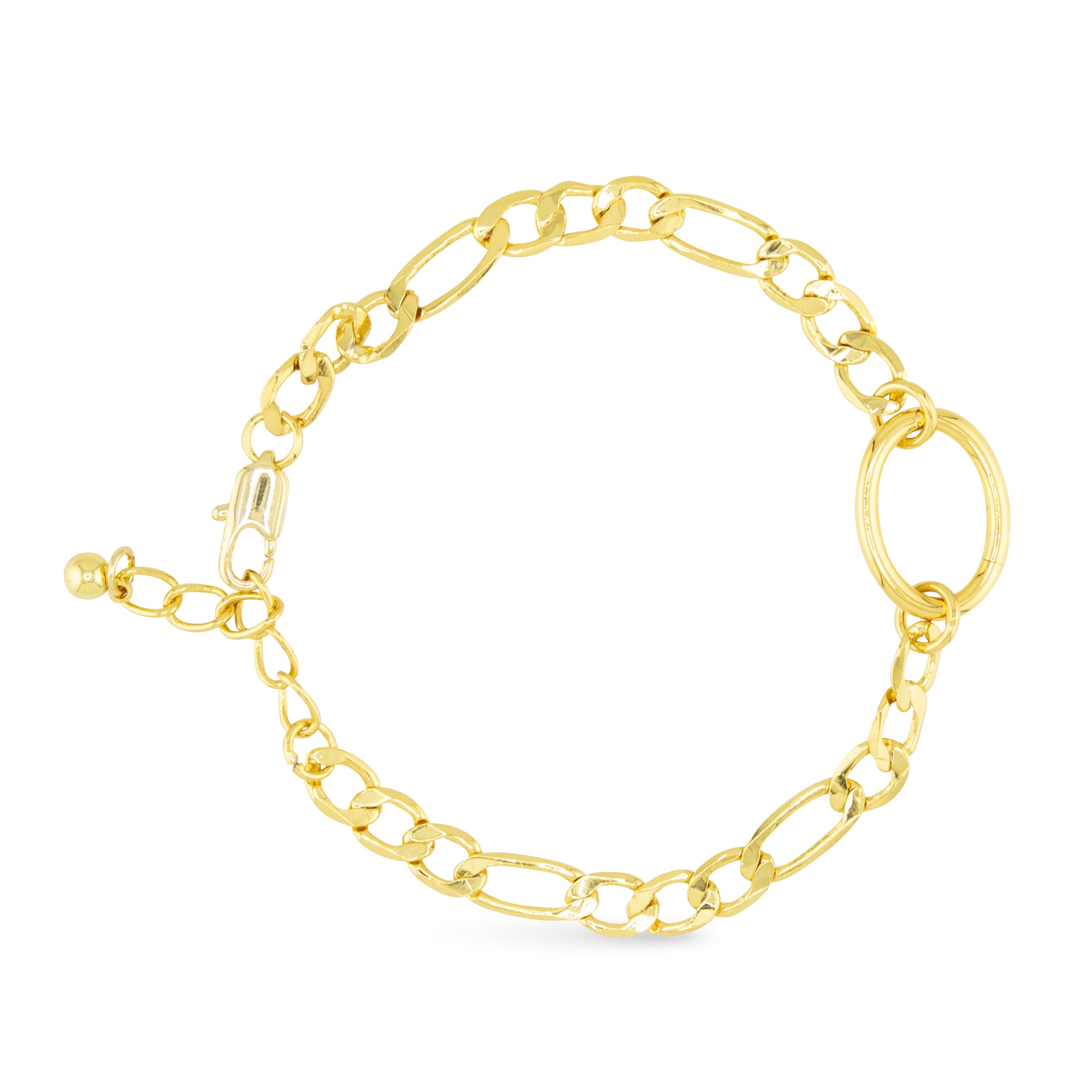Gold Figaro Chain Charm Bracelet
