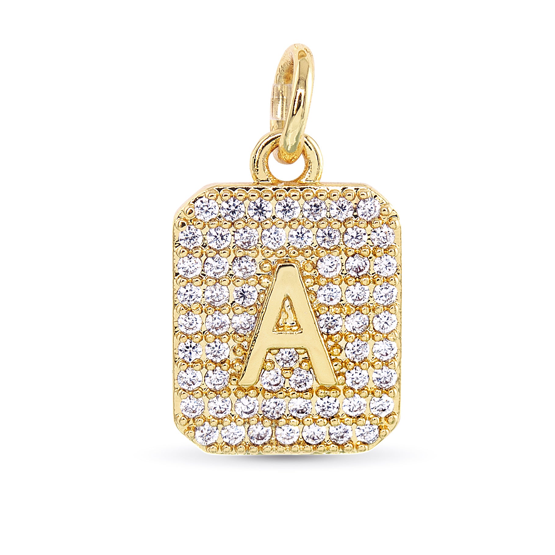 Gold CZ A Initial Charm
