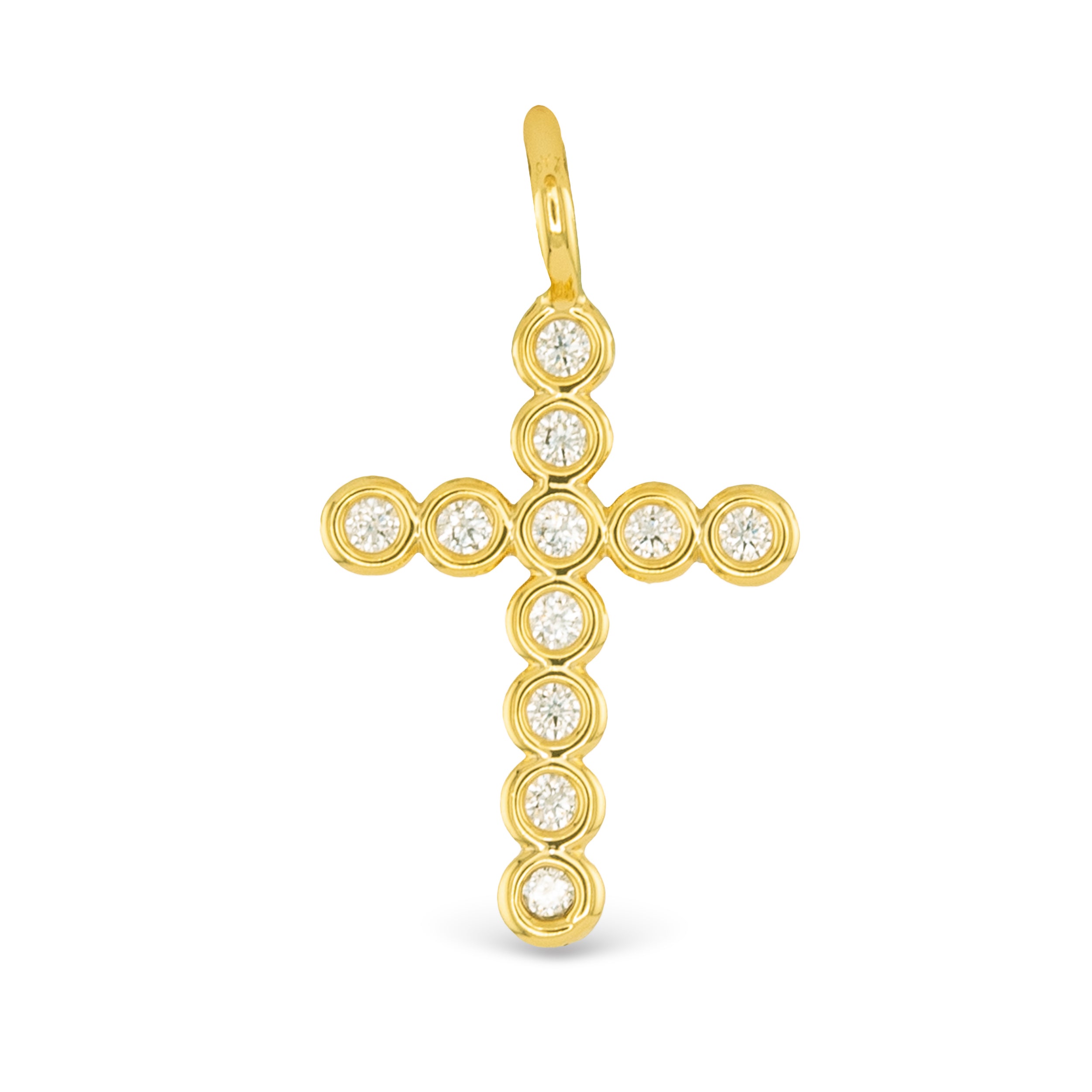 Gold CZ Cross Charm