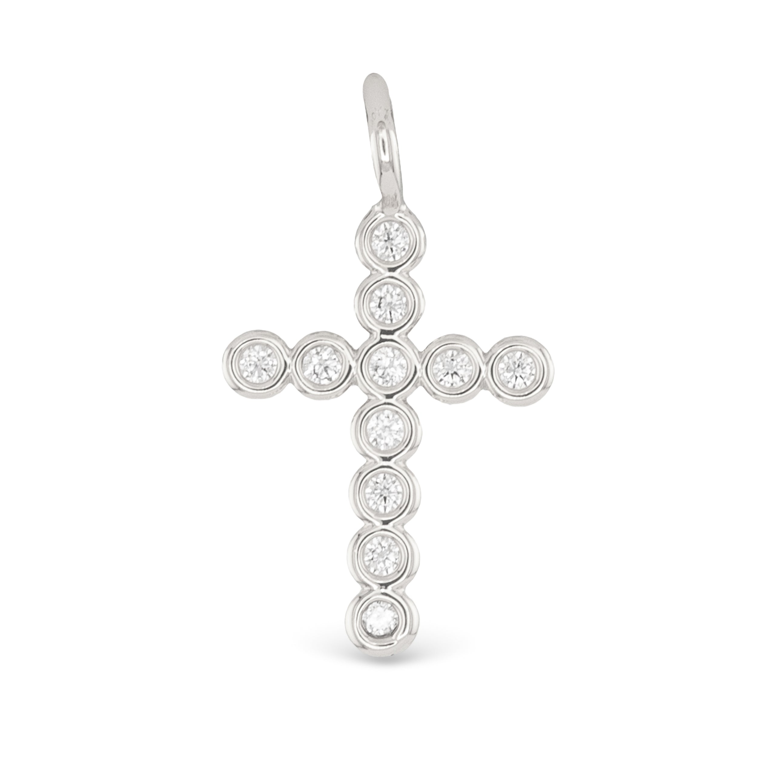 Silver CZ Cross Charm