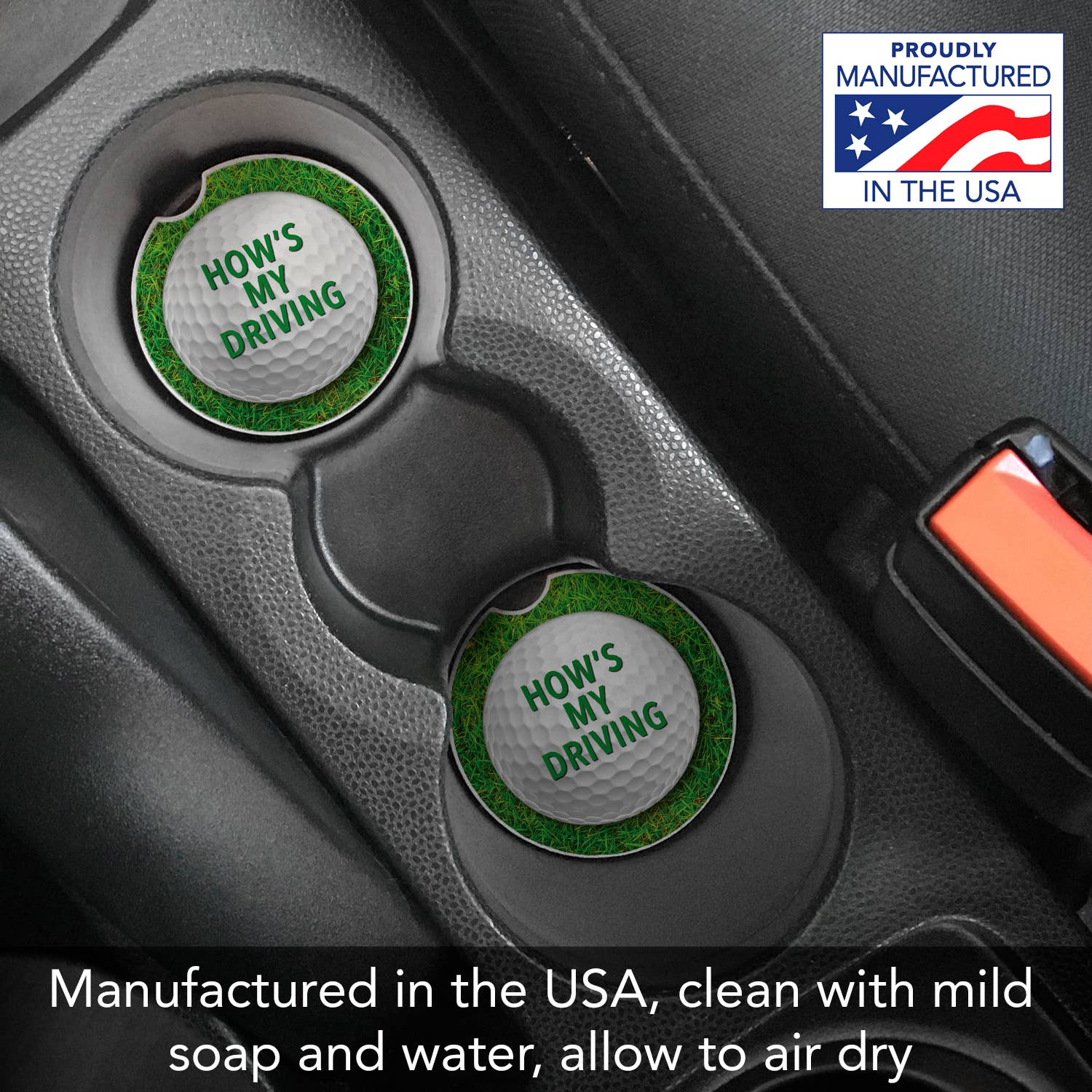 How's My Driving Absorbent Stone Car Coaster 1 Pk