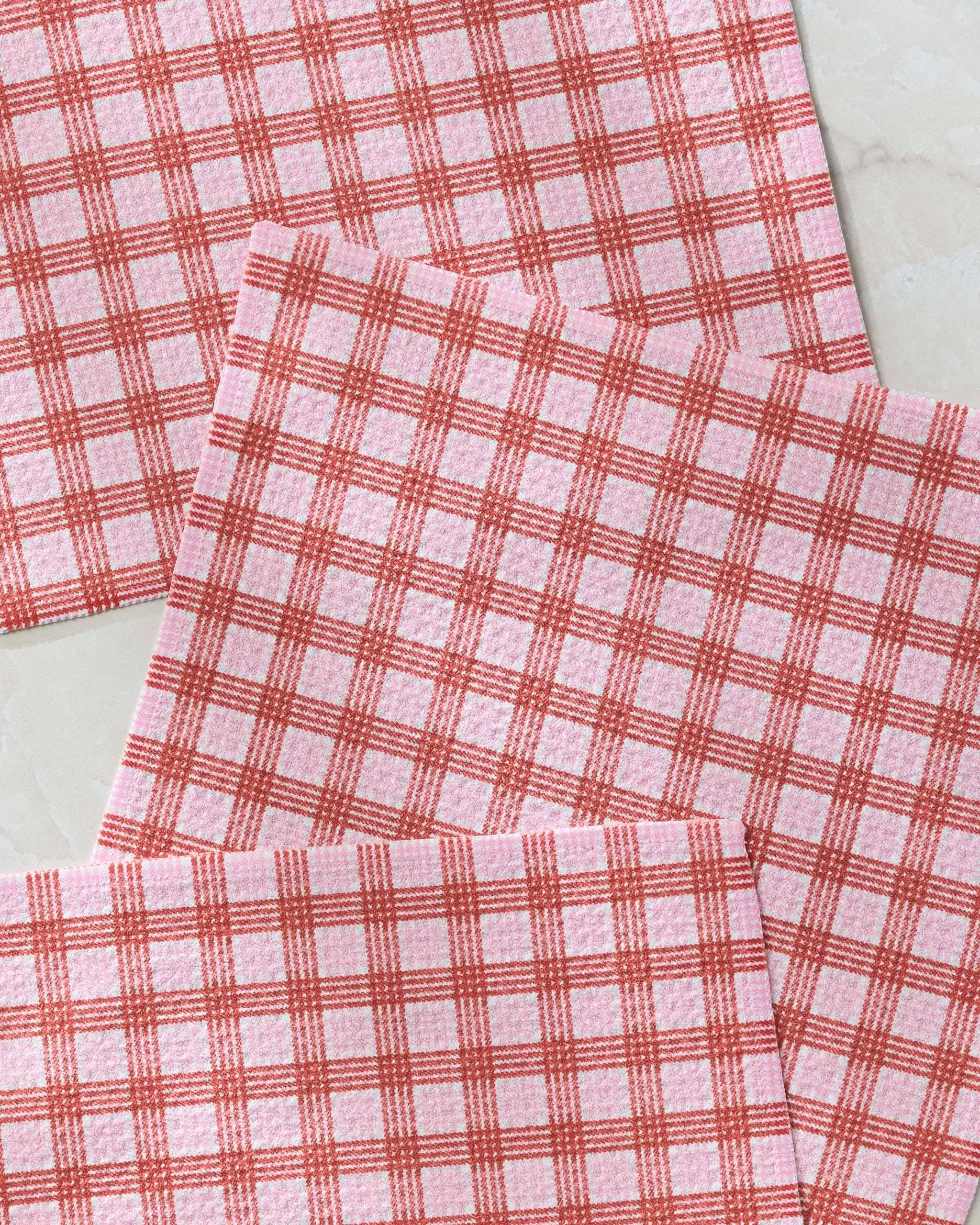 Cupid's Plaid Dishcloth Set