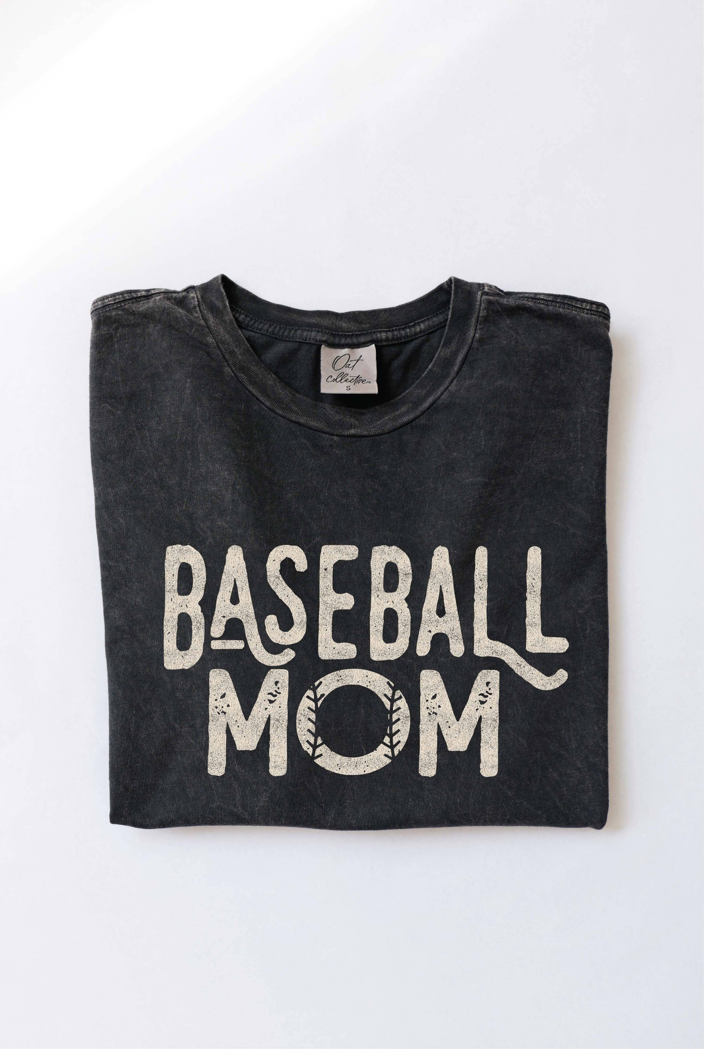 BASEBALL MOM Mineral Washed Graphic Top FINAL SALE