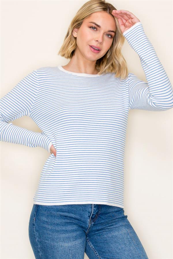 Pinstriped Pullover Sweater