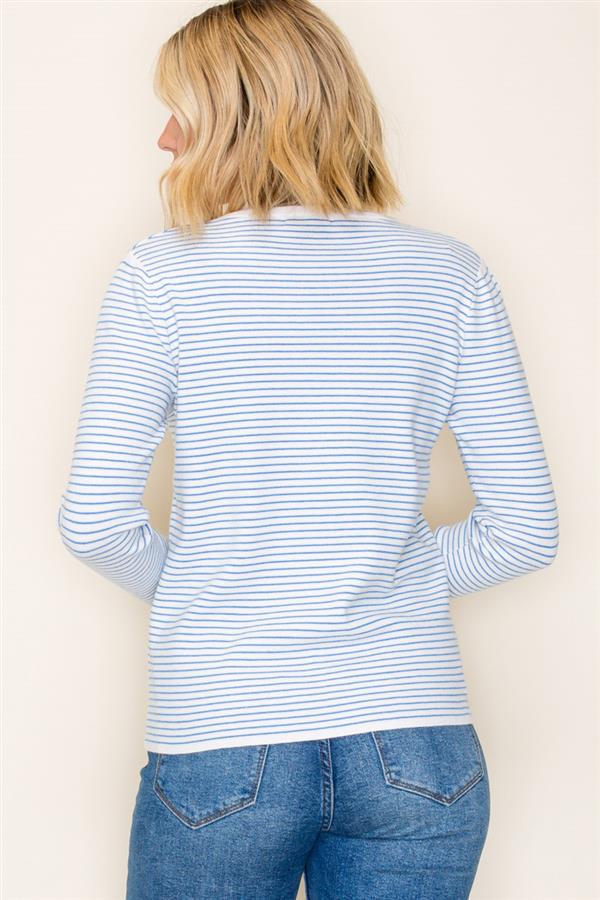 Pinstriped Pullover Sweater