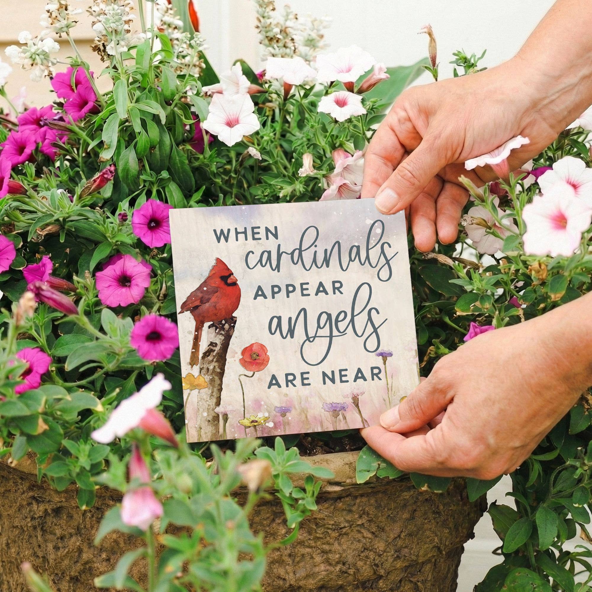 "When Cardinals Appear Angels Are Near" Plant Stake by Sincere Surroundings