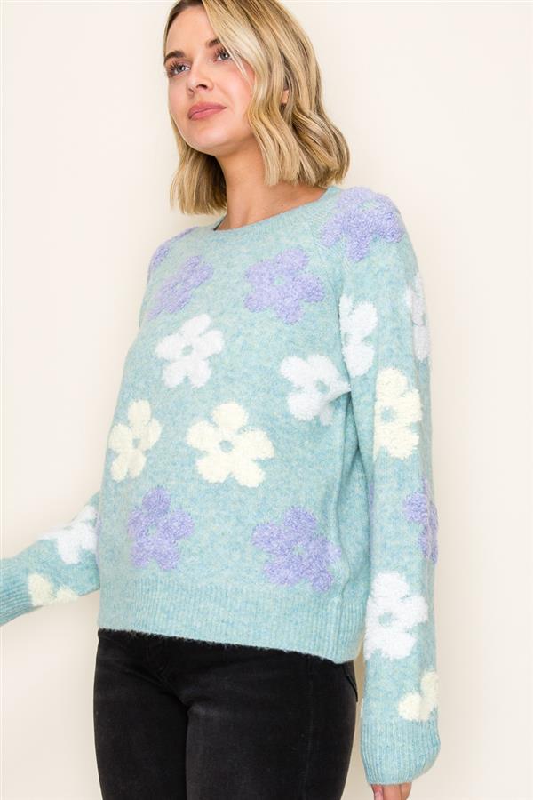 Flower Jacquard Sweater