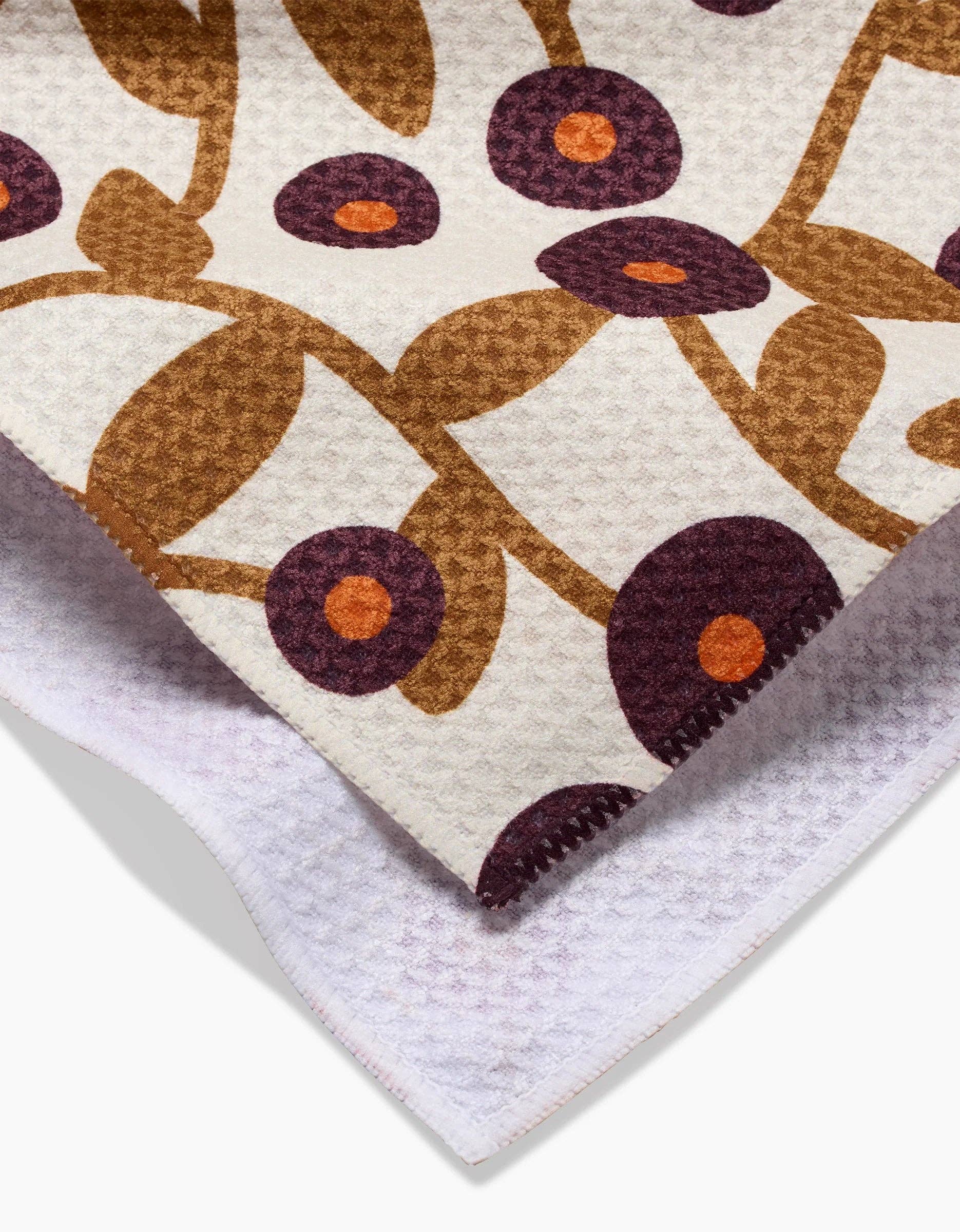 Geometry Swirling Vines Tea Towel