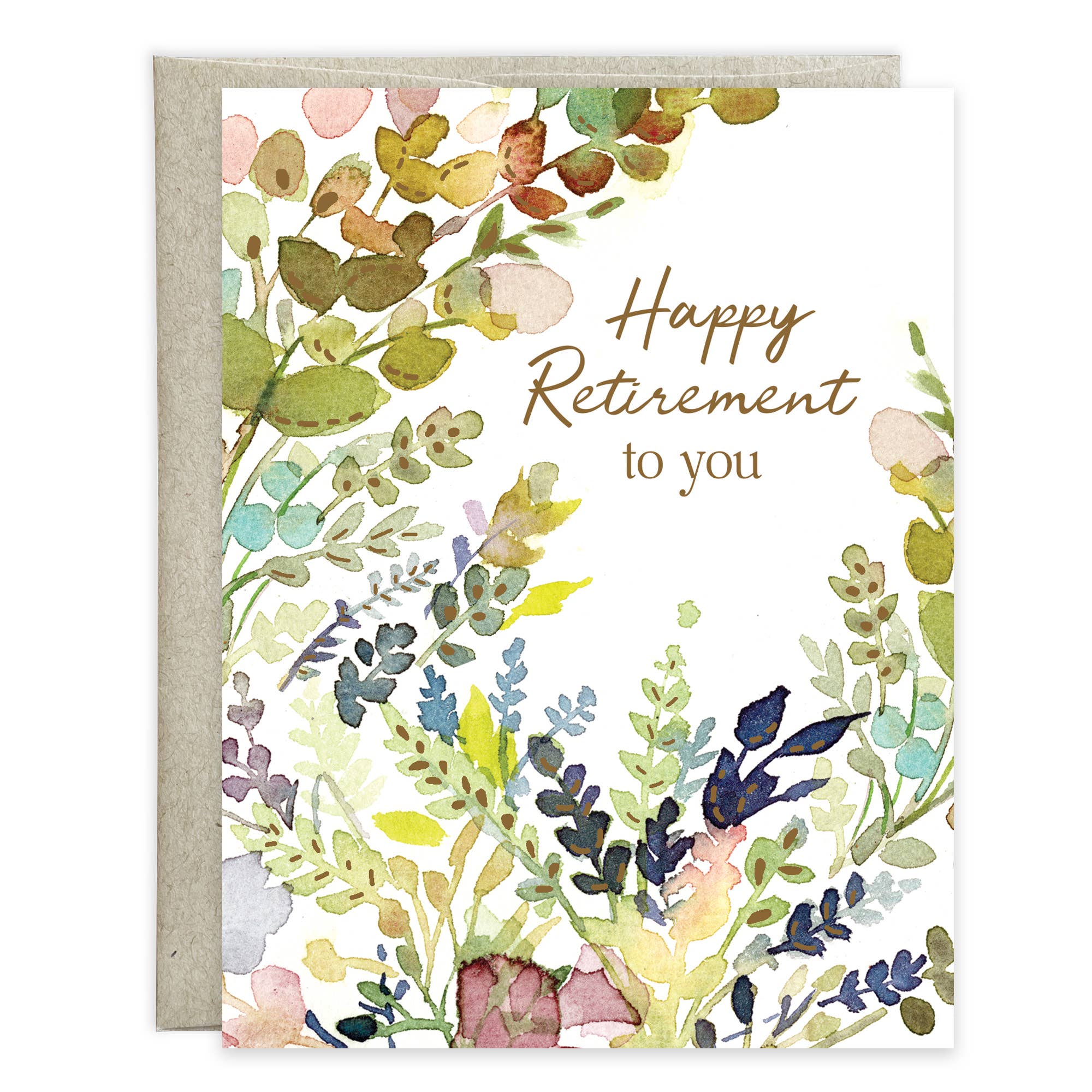 Retirement Greeting Card Leaves and Foliage