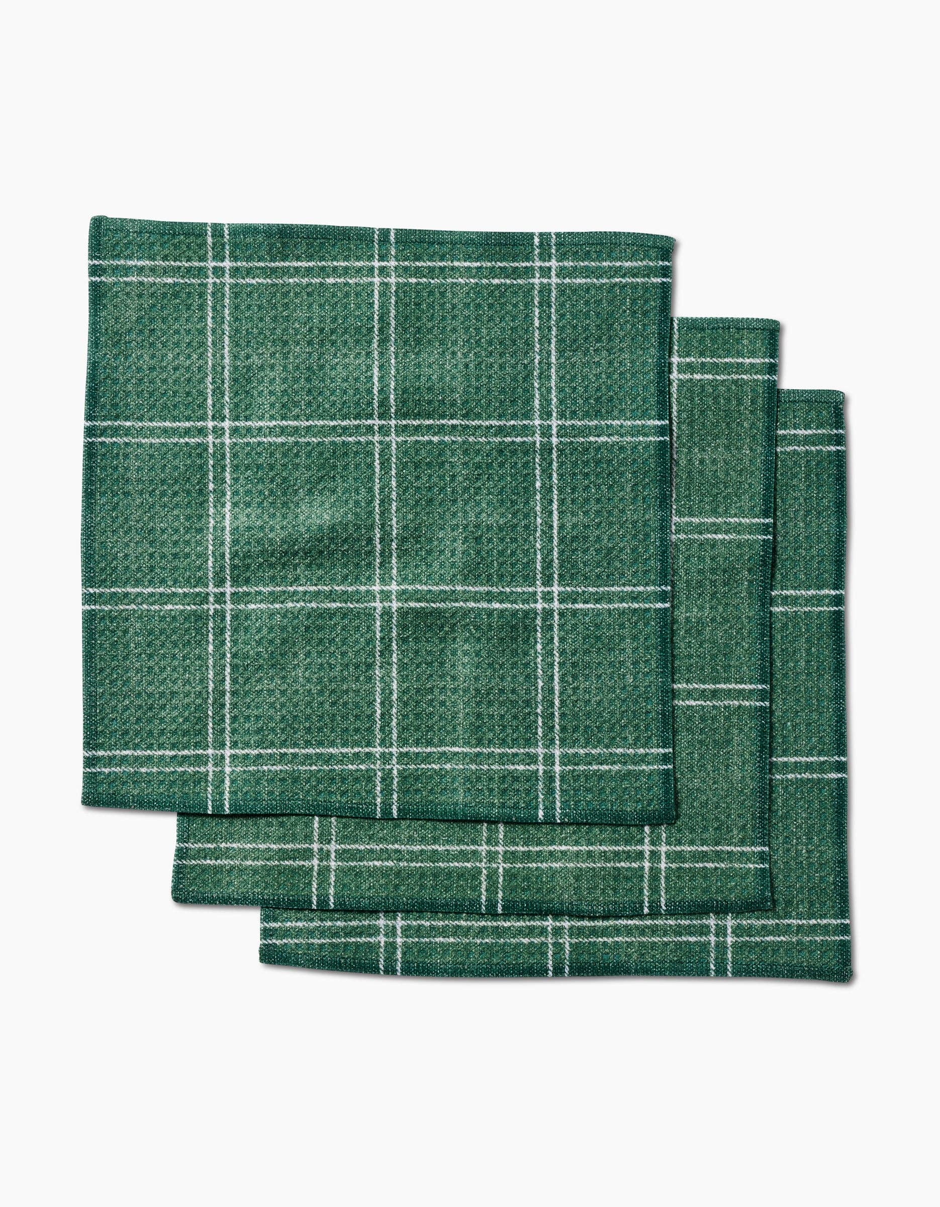 Geometry Pine Forest Plaid Dishcloth Set