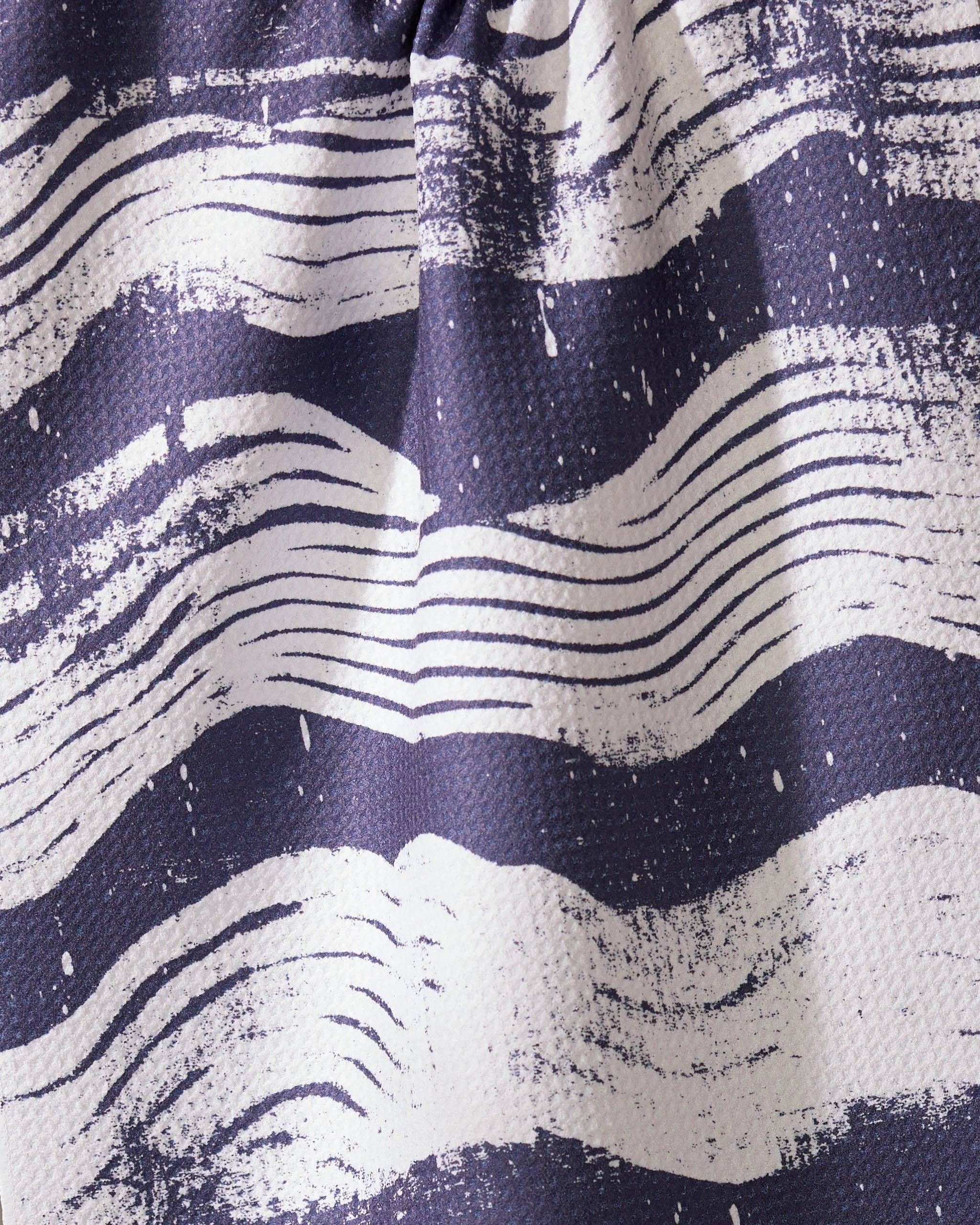 Geometry Brushline Navy Tea Towel