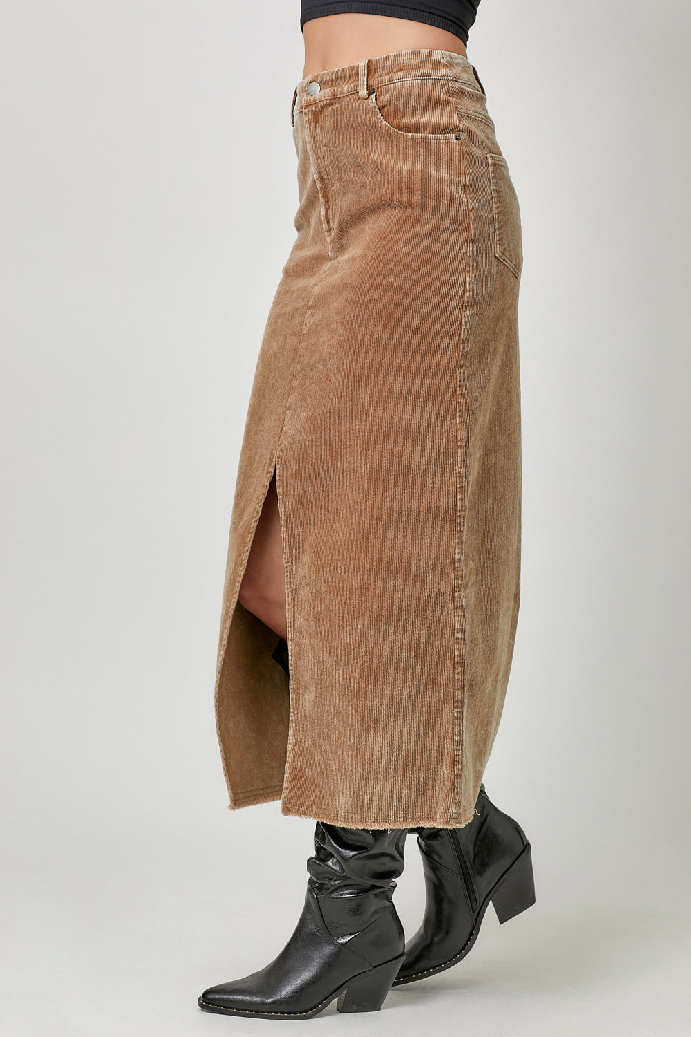 z Front Slit Corduroy Skirt FINAL SALE