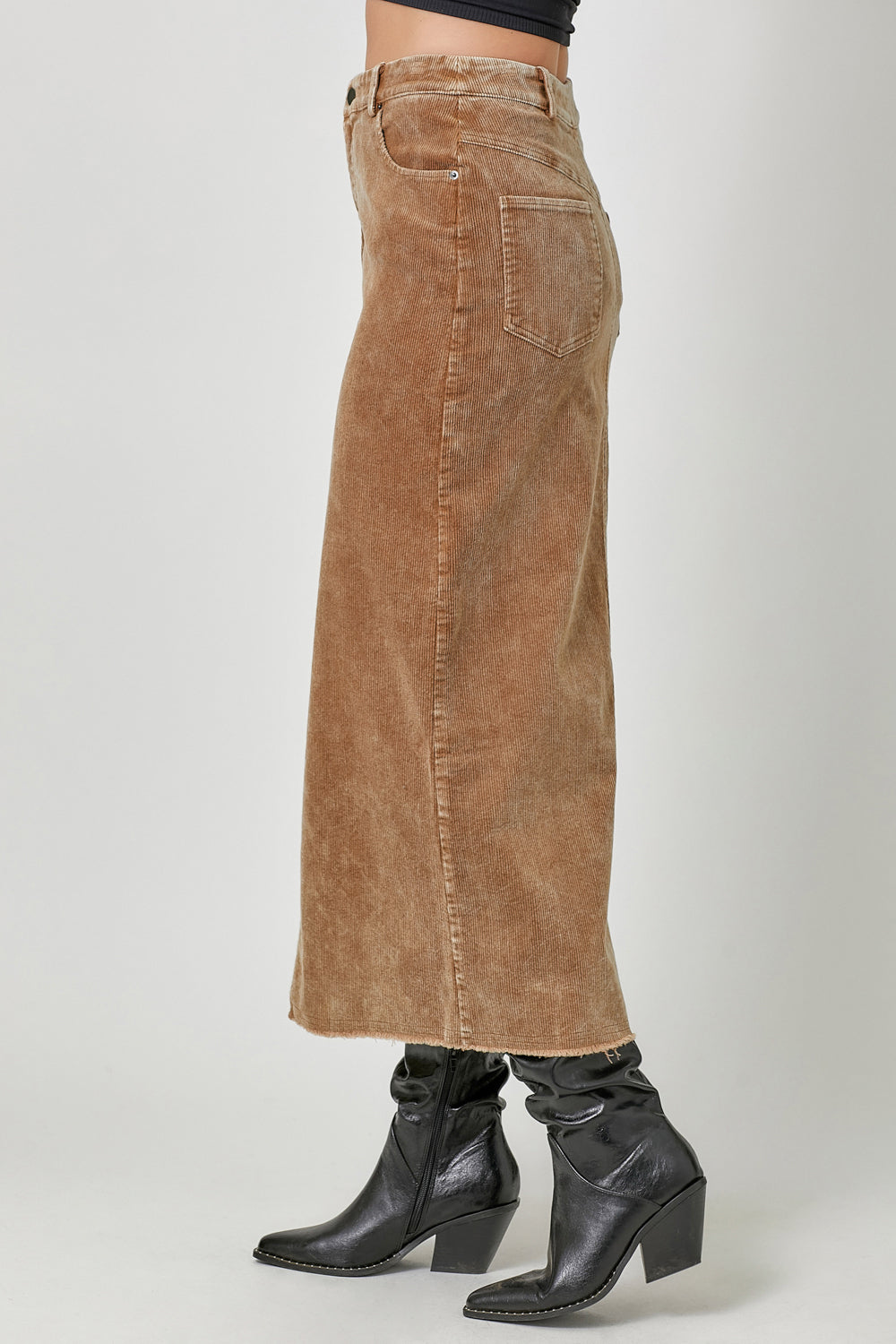 z Front Slit Corduroy Skirt FINAL SALE