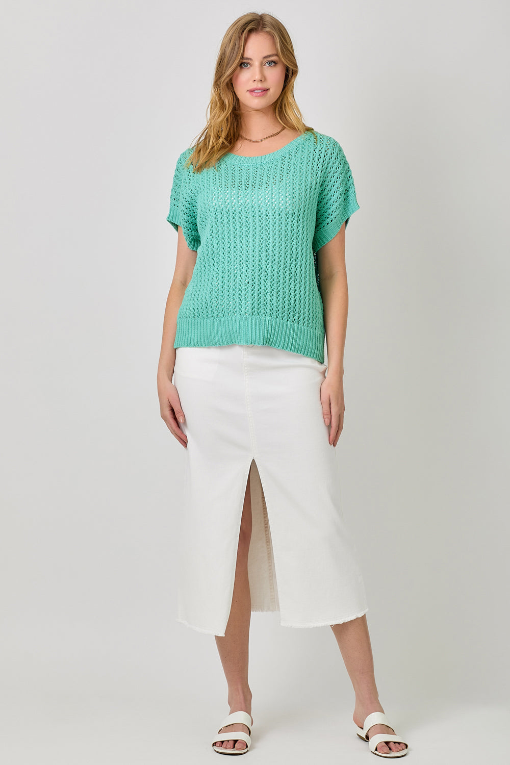 Crochet Weave Slouchy Pullover Sweater FINAL SALE