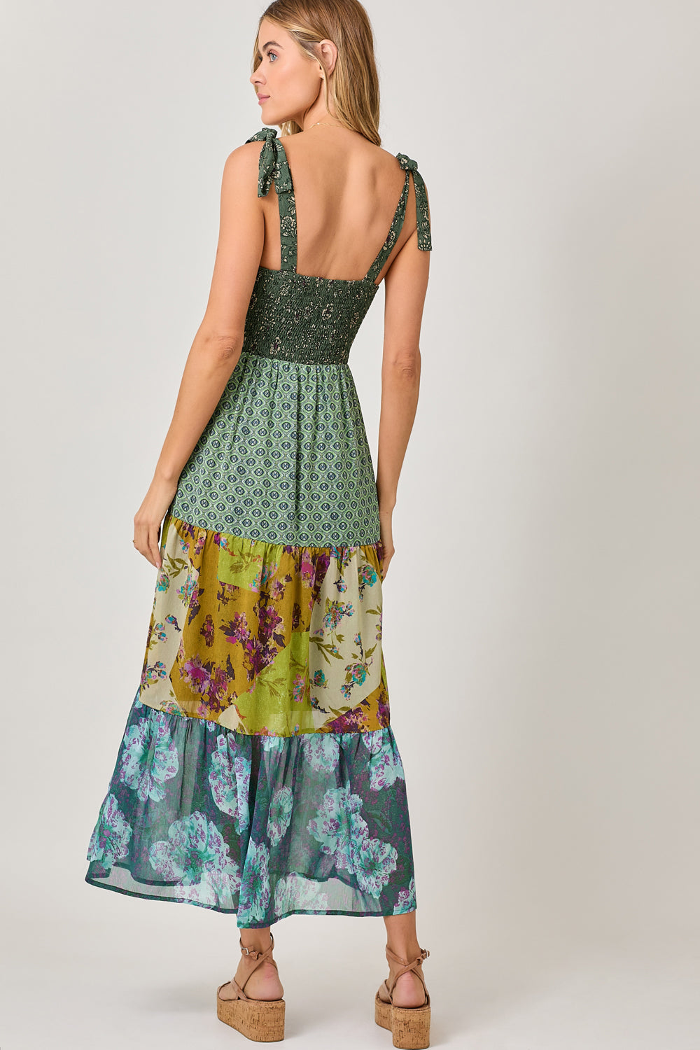 Strap Tied Tiered Long Dress FINAL SALE