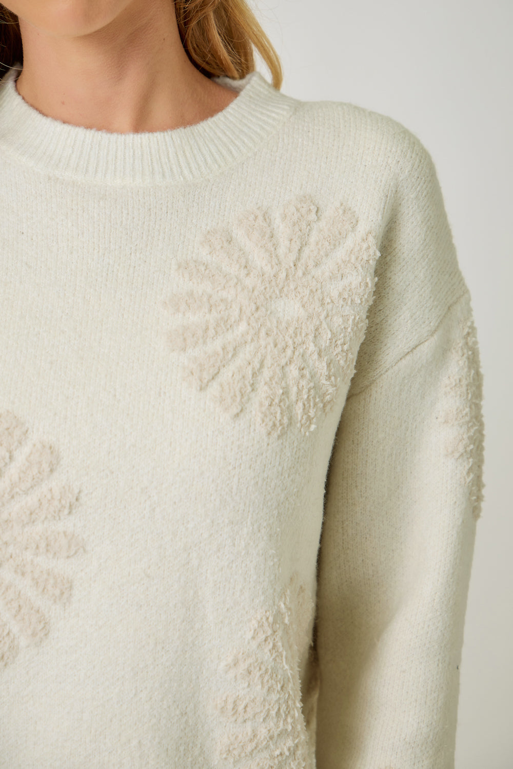 Floral Flocked Sweater