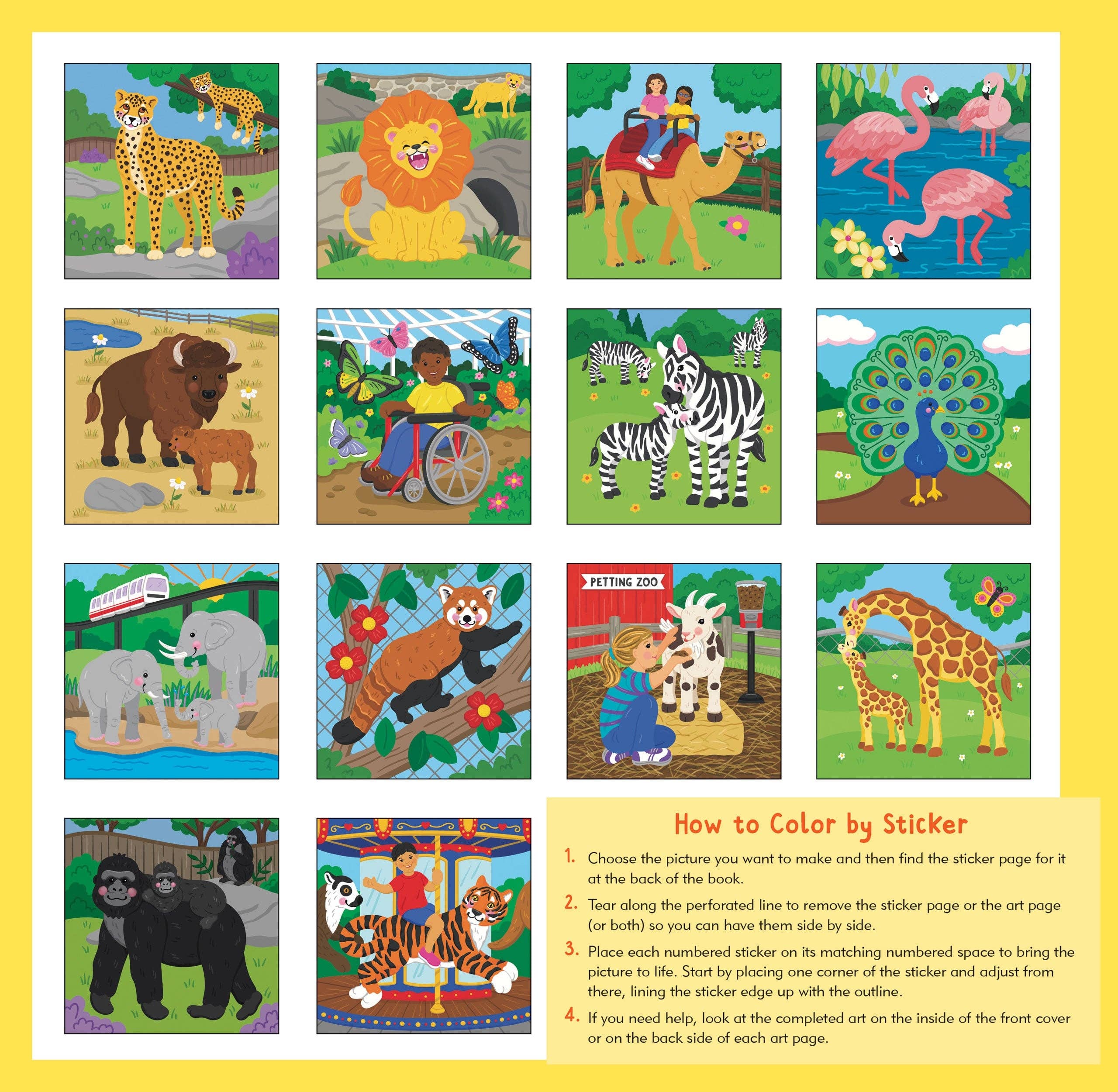 My First Color-by-Sticker Book - At the Zoo
