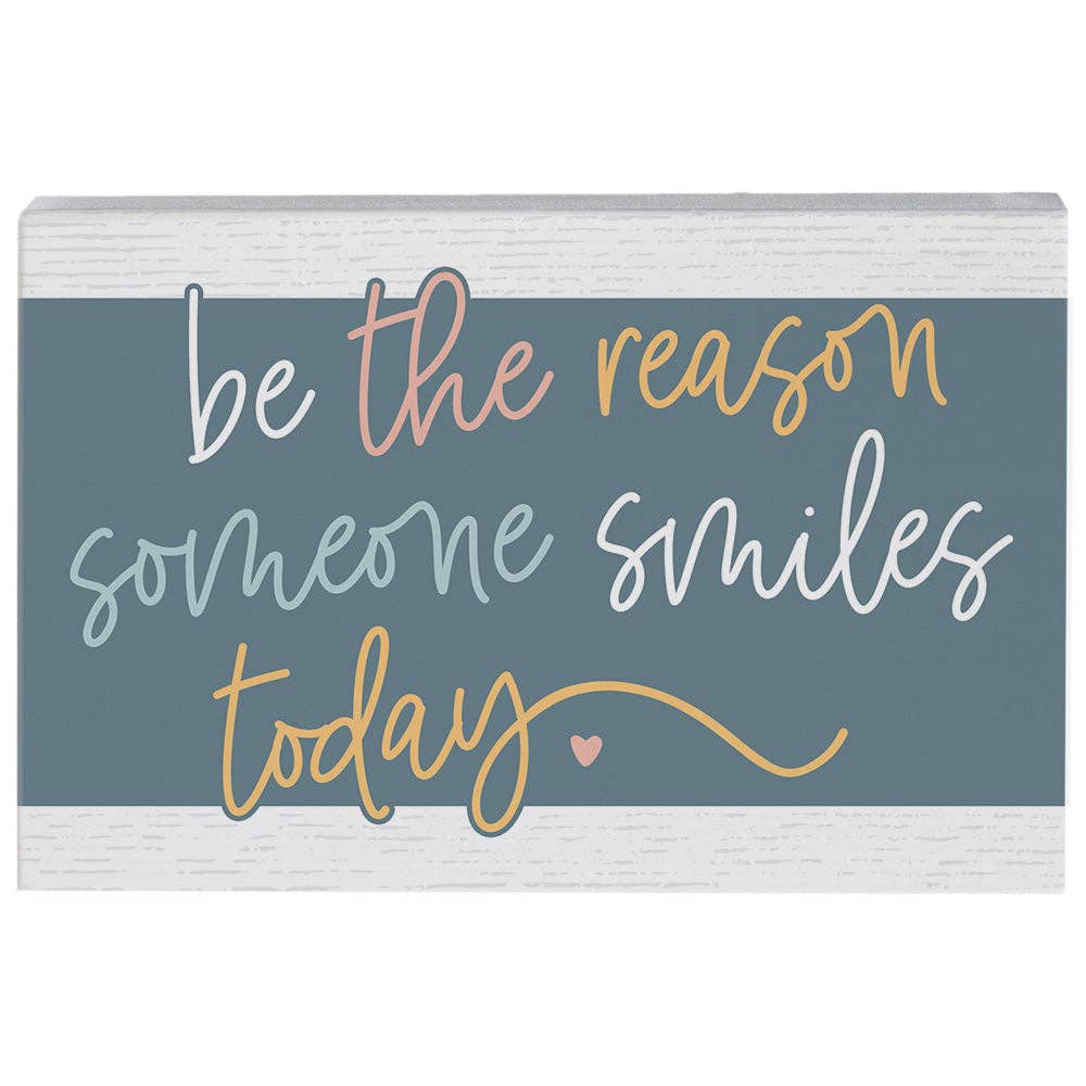 The Reason Smiles Navy Small Rectangle Sign