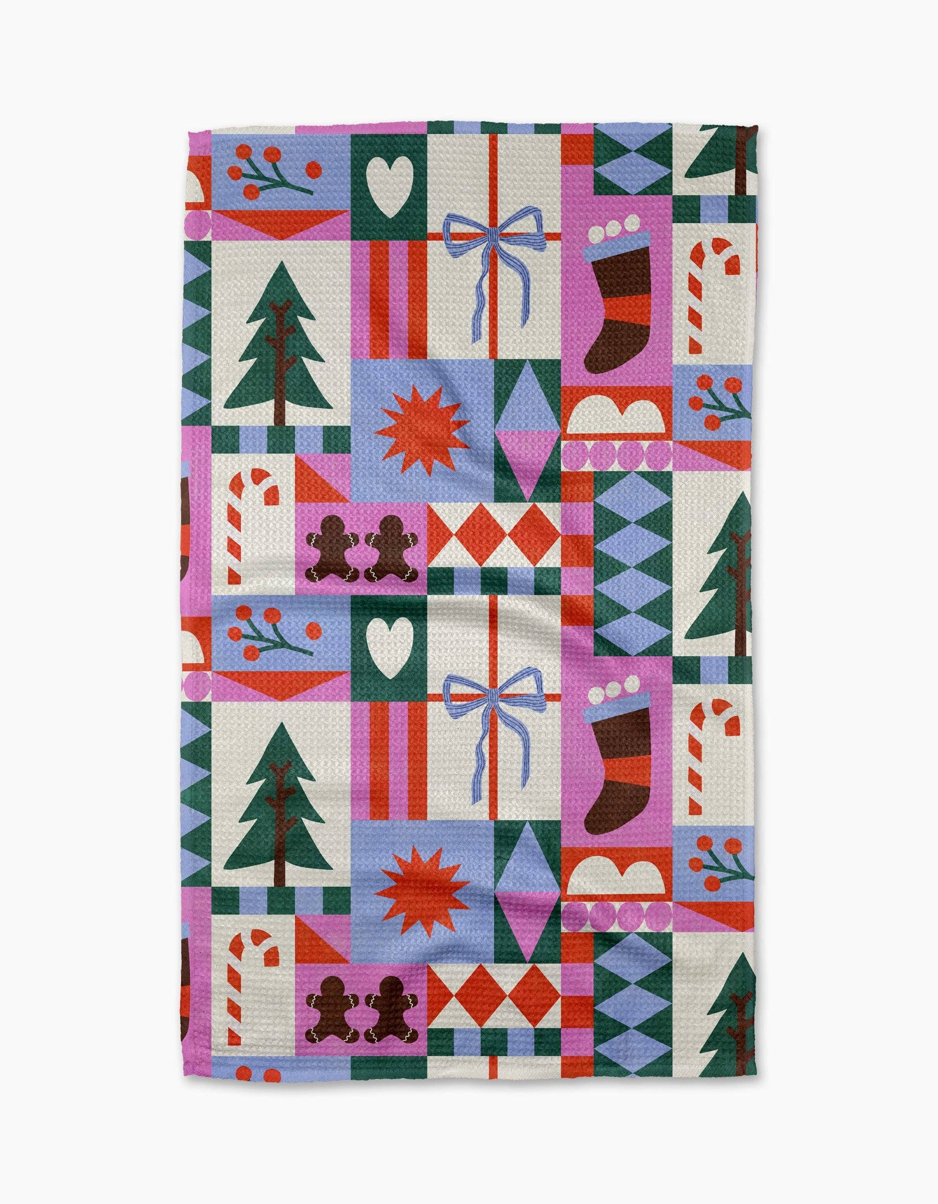 Geometry Festive Christmas Quilt Tea Towel