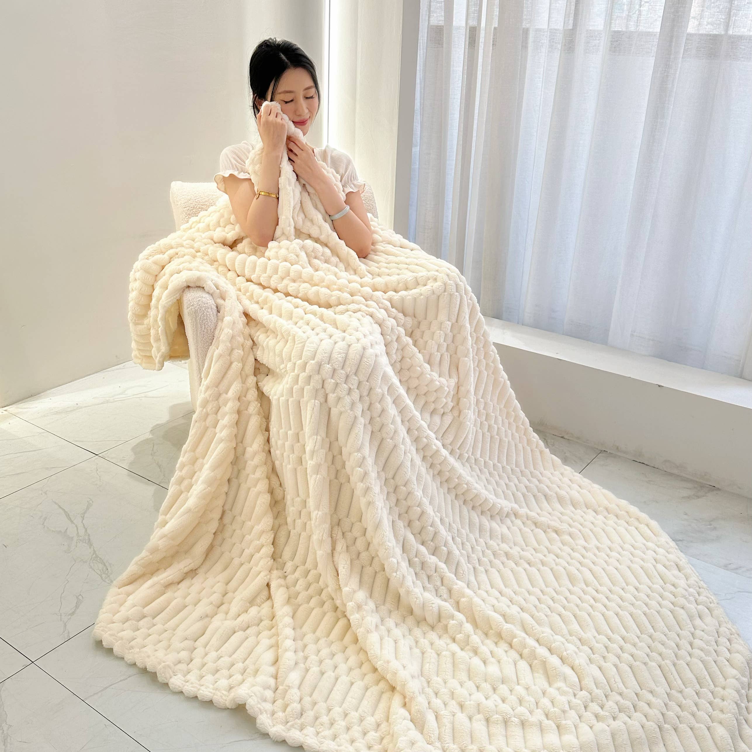 Bubble-Texture Ultra Plush Blanket