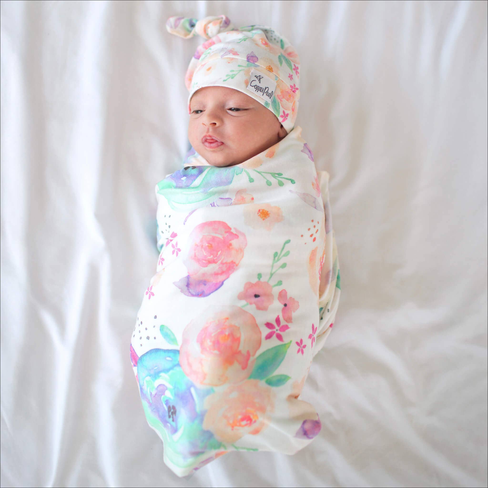 Copper Pearl Bloom Knit Swaddle Blanket