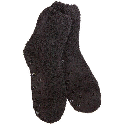 Cozy Quarter Socks w/ Grippers - Black