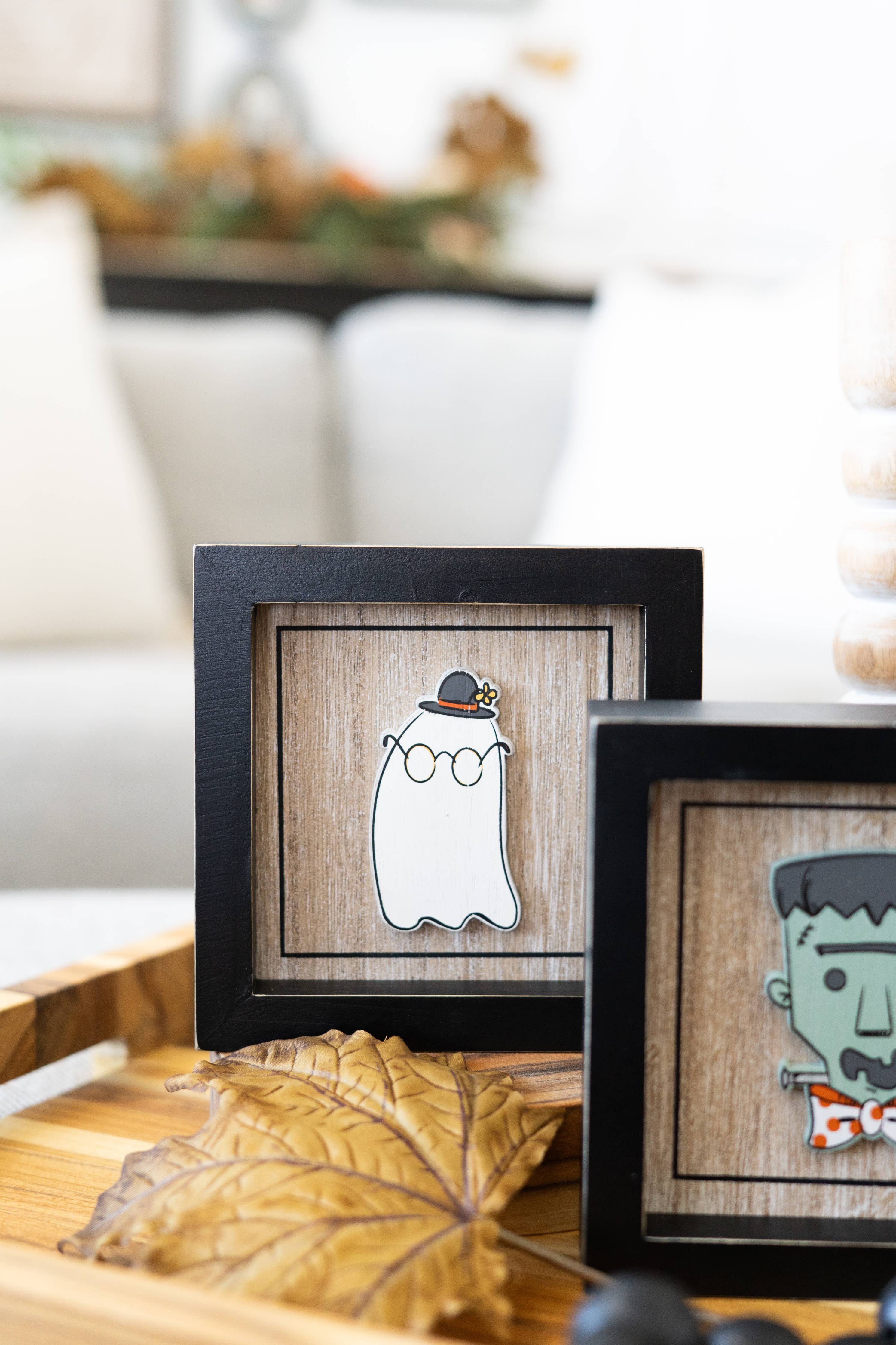Wood Frame Sign Ghost Halloween Decor FINAL SALE