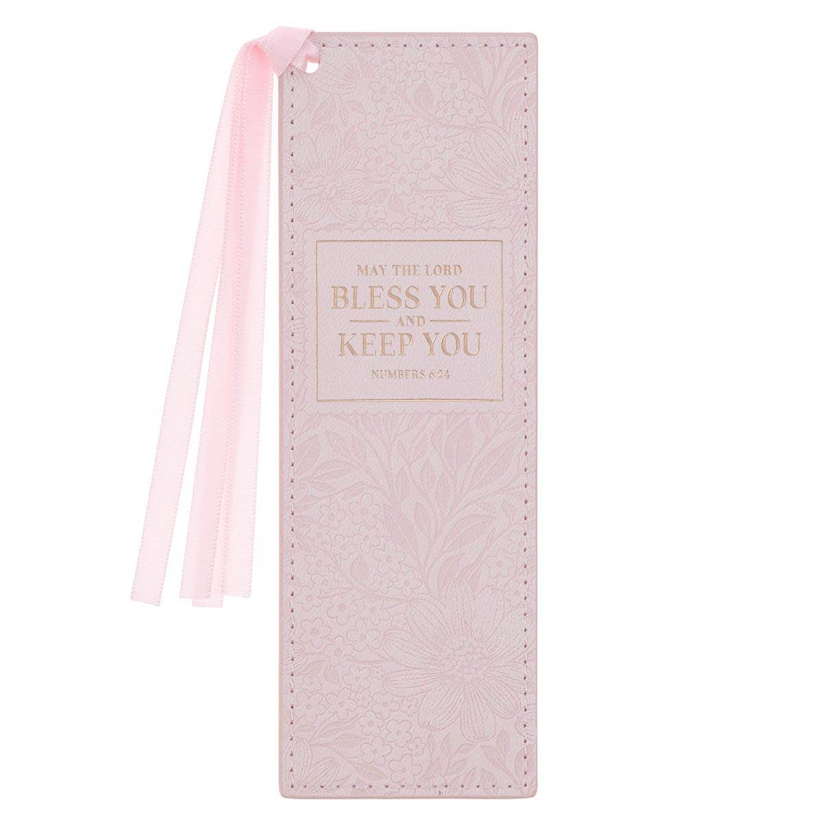 Bookmark Faux Leather Pink Bless You and Keep You Num. 6:24