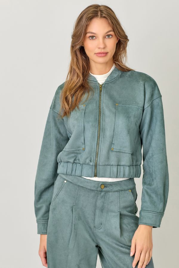 Suede Bomber Jacket