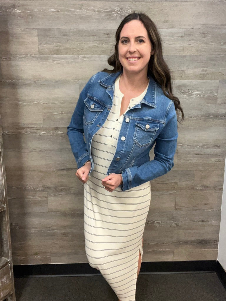 Risen Fray Hemed Jean Jacket