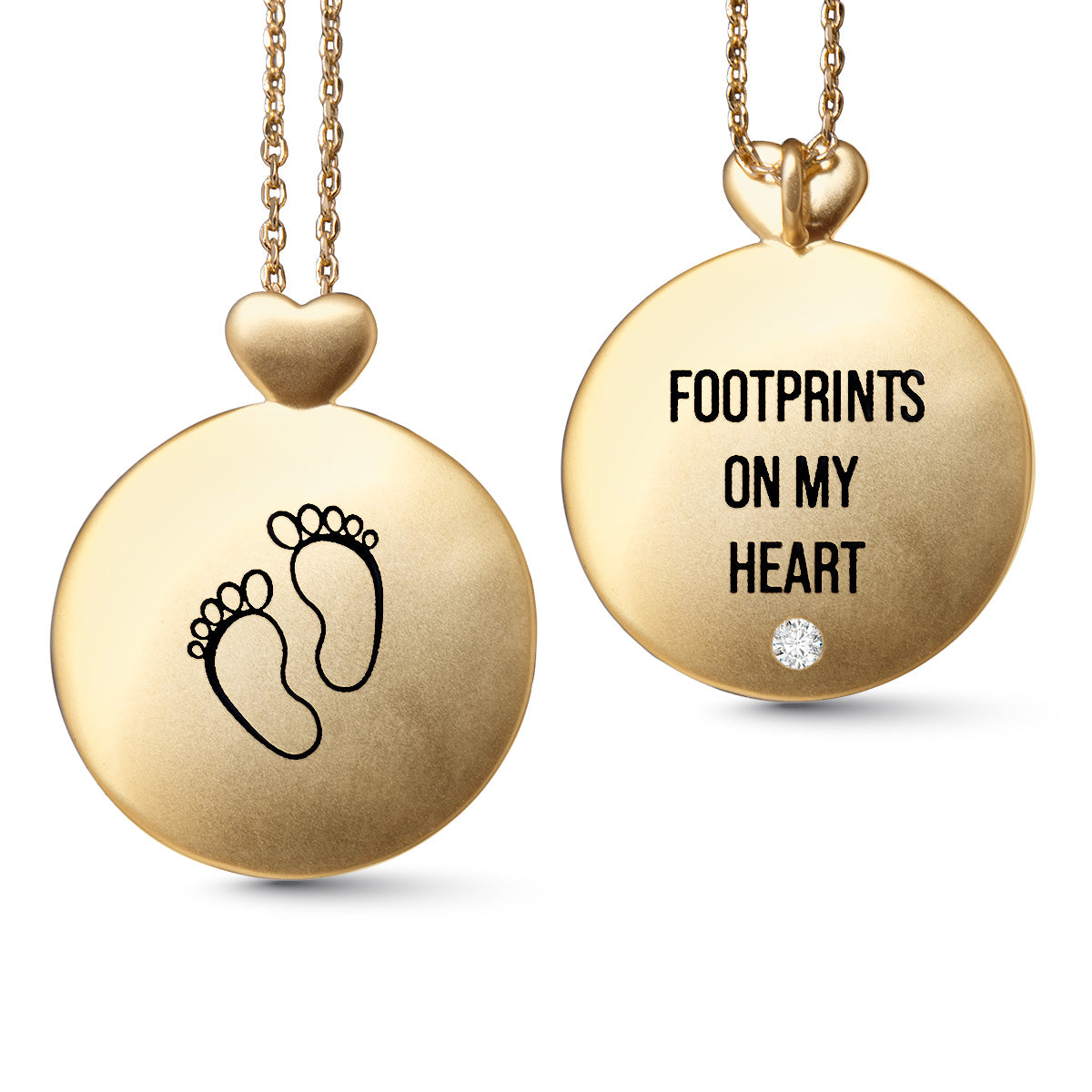 Gold Necklace w/ Footprints Pendant