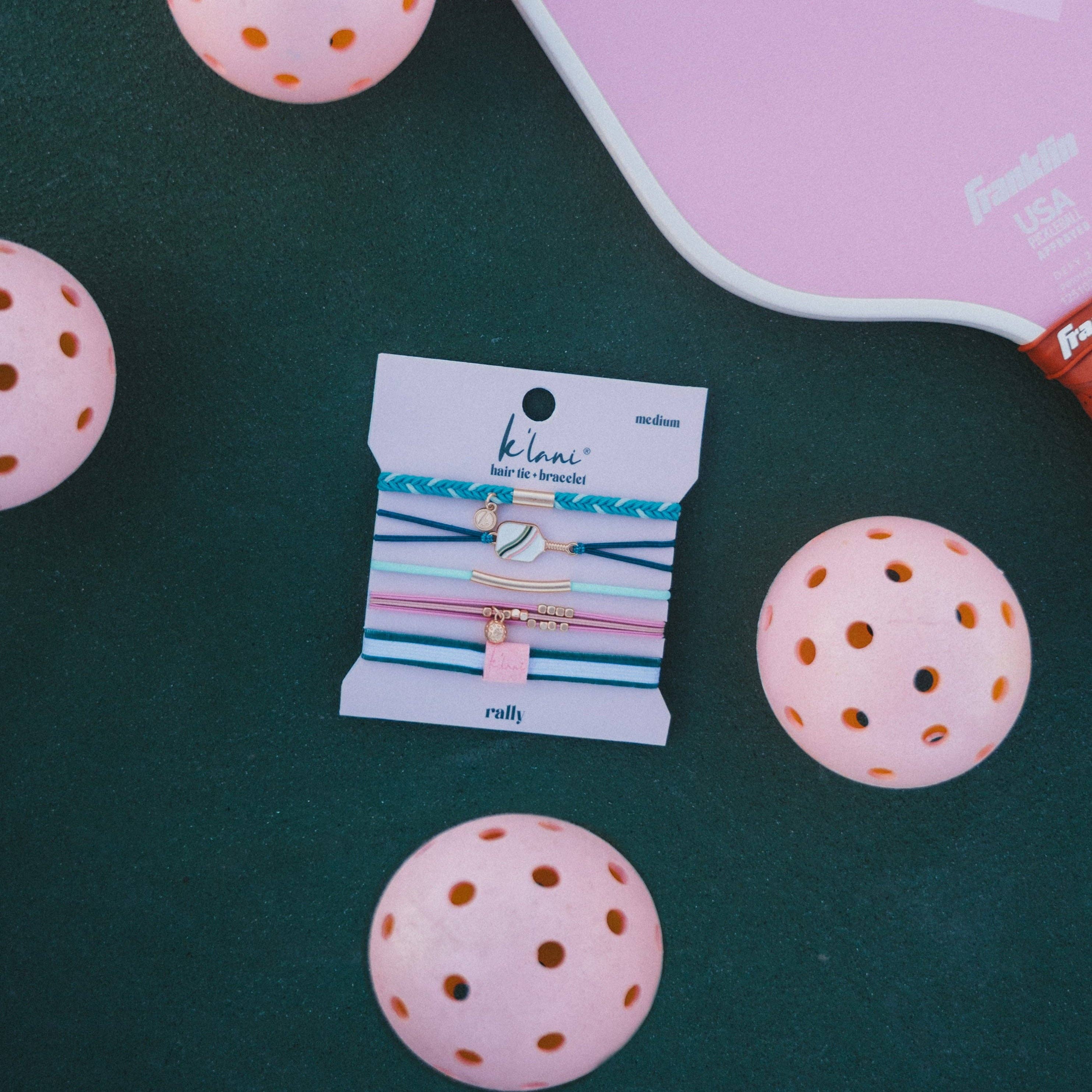 K’lani Rally Pickleball Hair Tie Bracelet Set