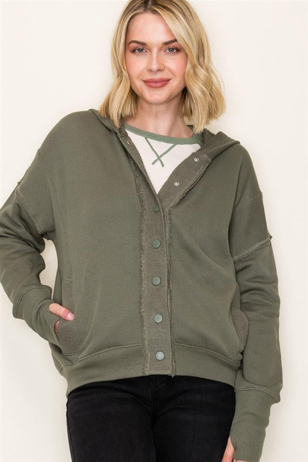 Snap Down Hooded Jacket