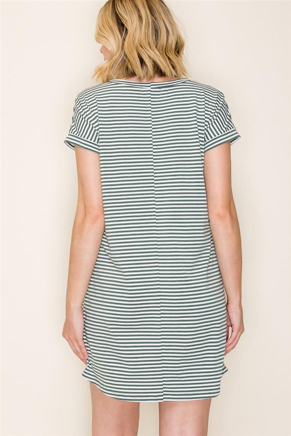 Pinstriped Shift Dress