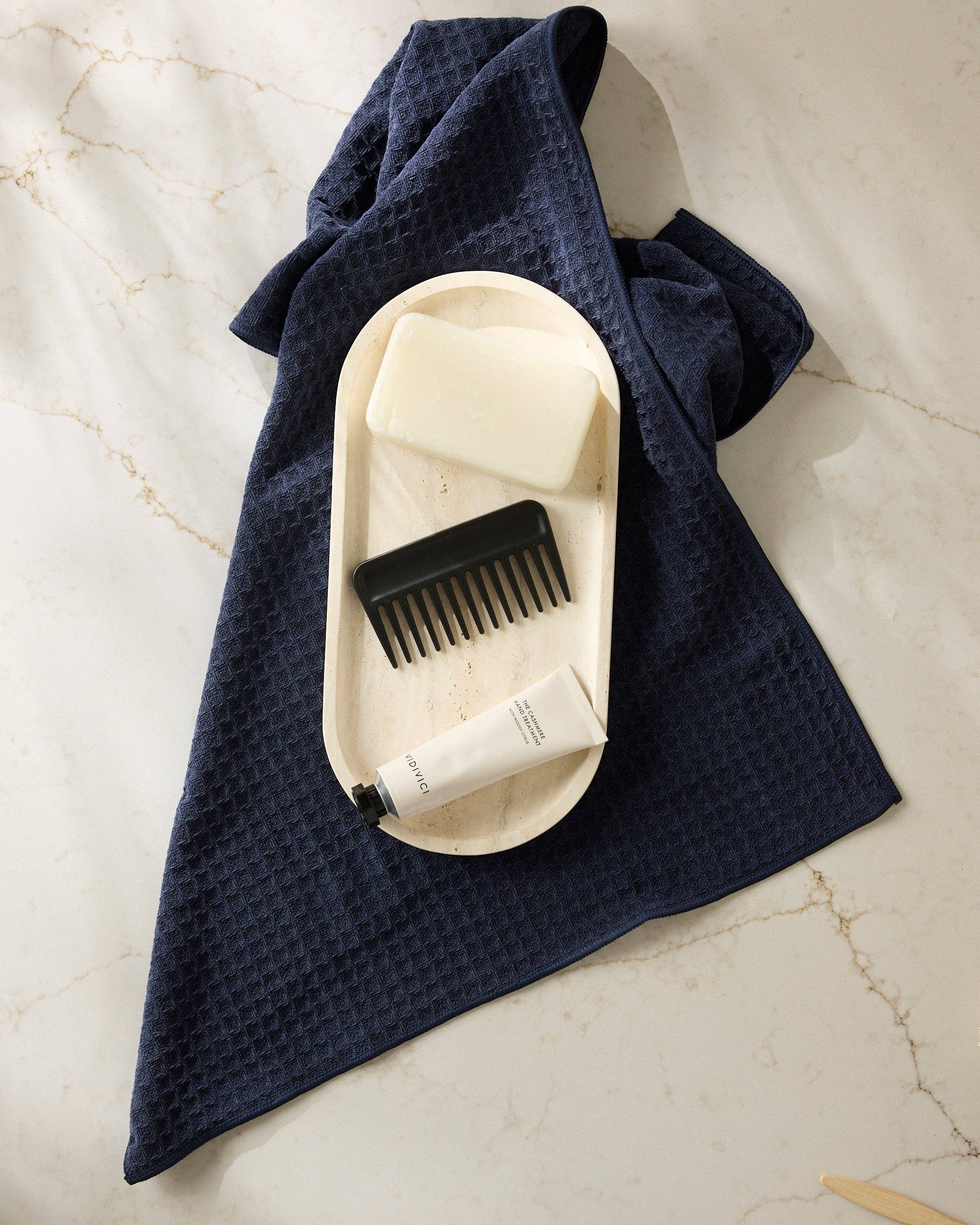 Geometry Sapphire Truffle Hand Towel