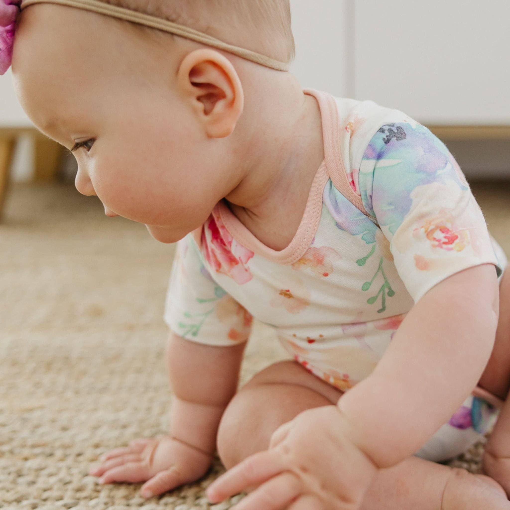 Copper Pearl Bloom Short Sleeve Baby Bodysuit