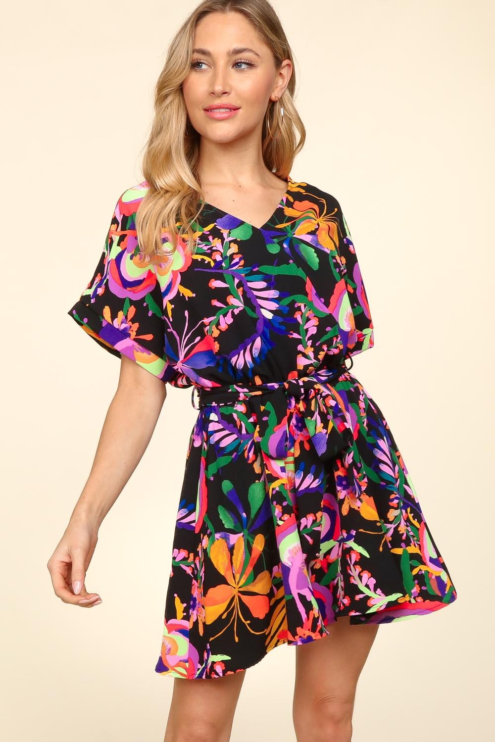 V-Neck Floral Woven Romper FINAL SALE