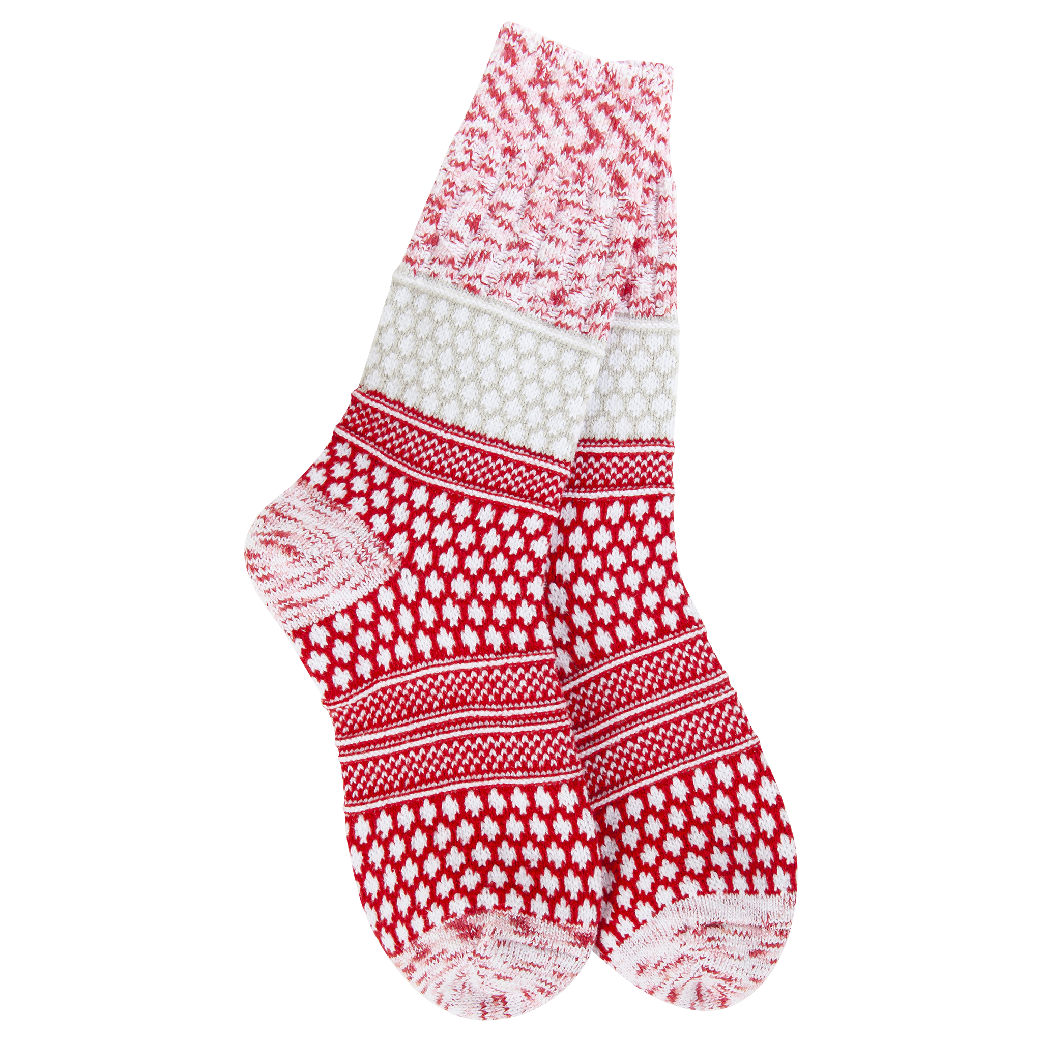Gallery Textured Crew Socks Peppermint Multi