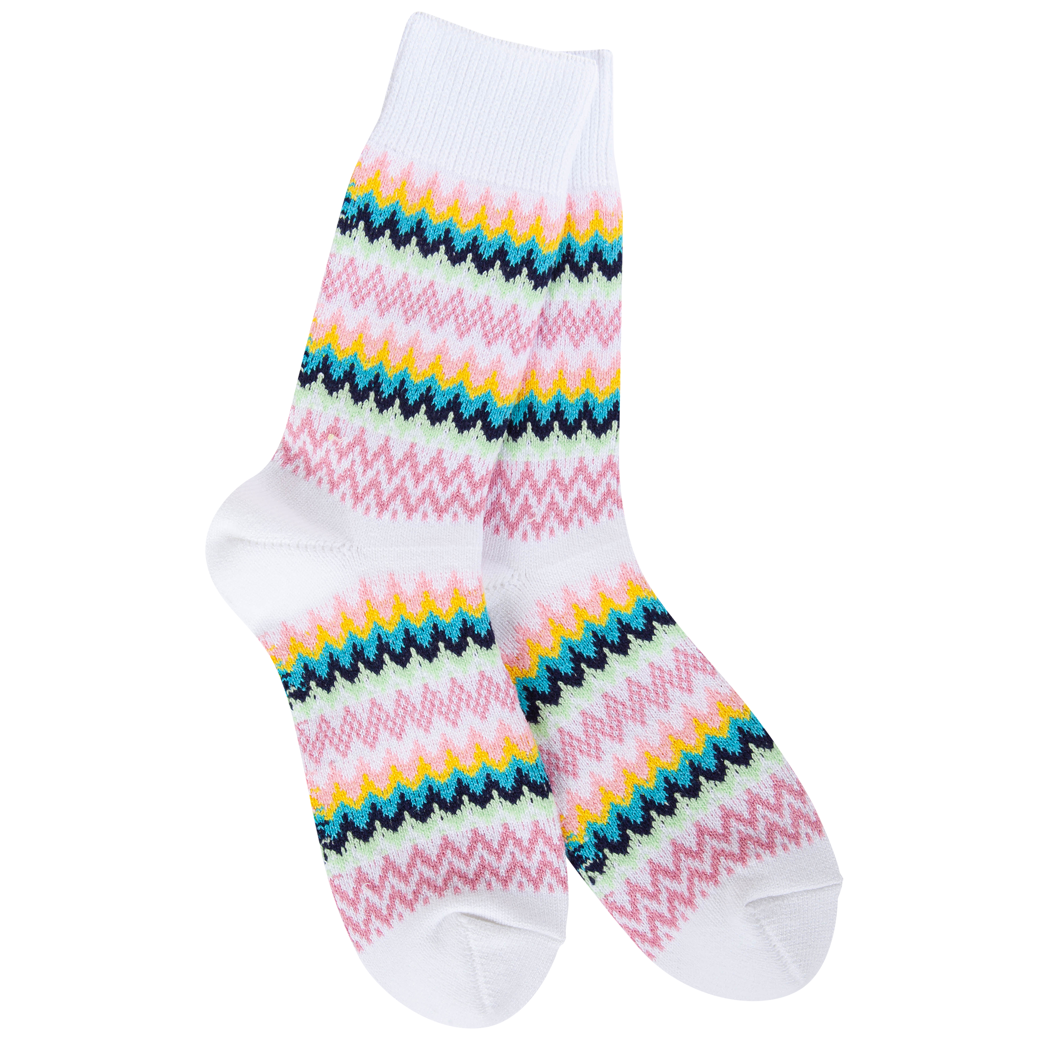 ZigZag Crew White Multi Sock