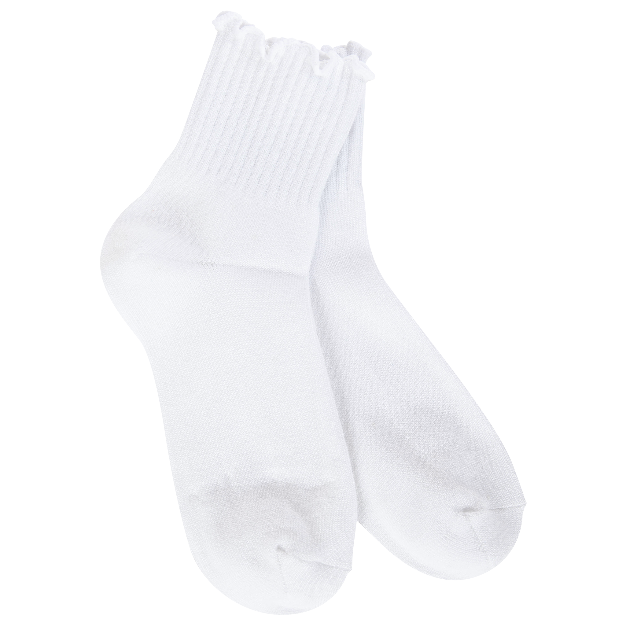 Quarter Ruffle White Sock
