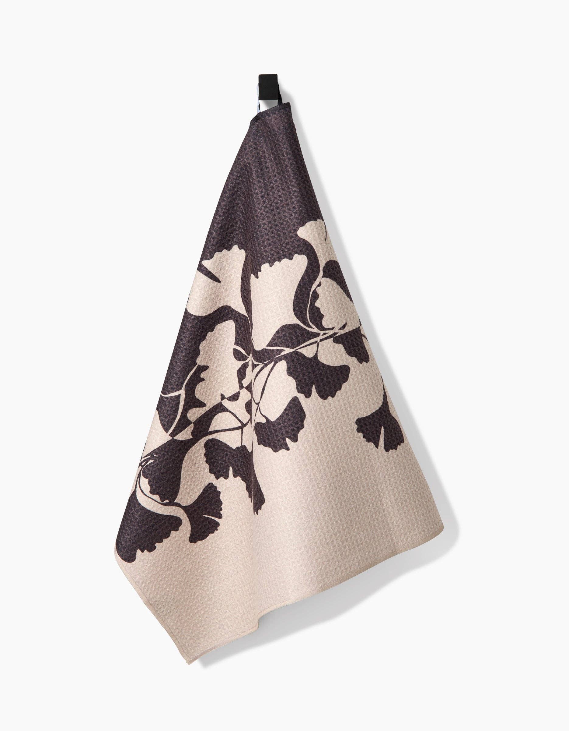 Geometry Midnight Ginkgo Tea Towel